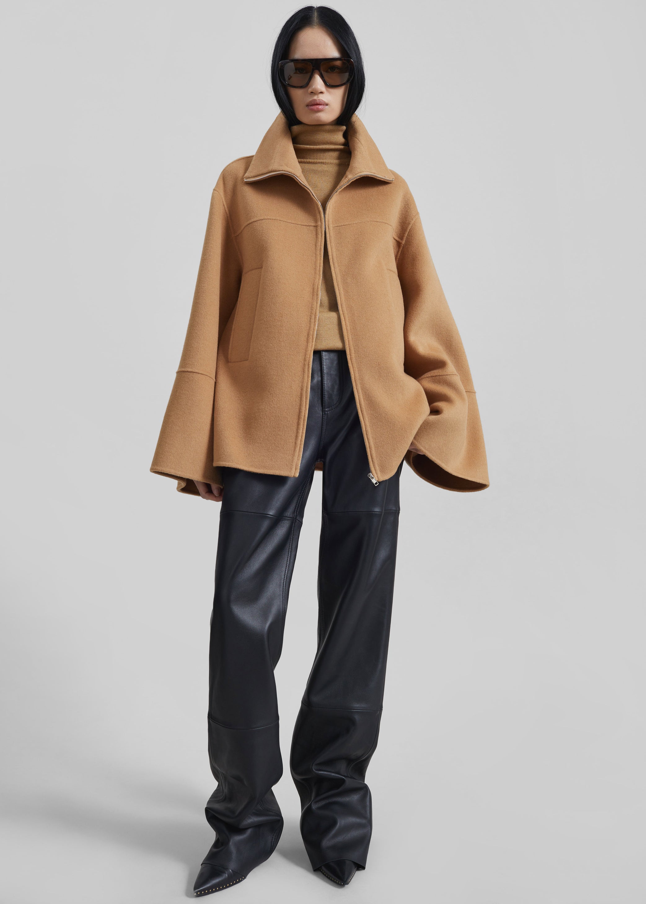 Shop the look image for Imphal Belted Wool Jacket - Camel