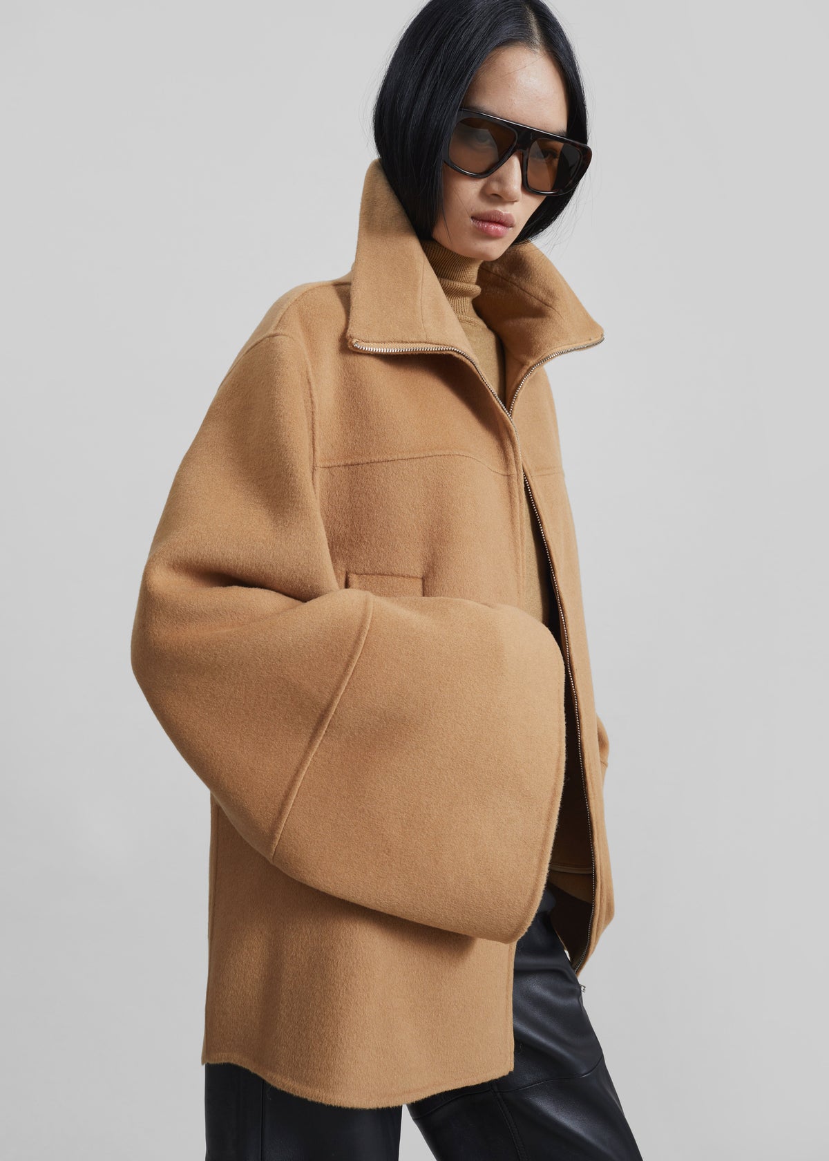 Imphal Belted Wool Jacket - Camel - 2