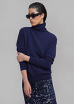 Ines Thin Padded Turtleneck - Navy