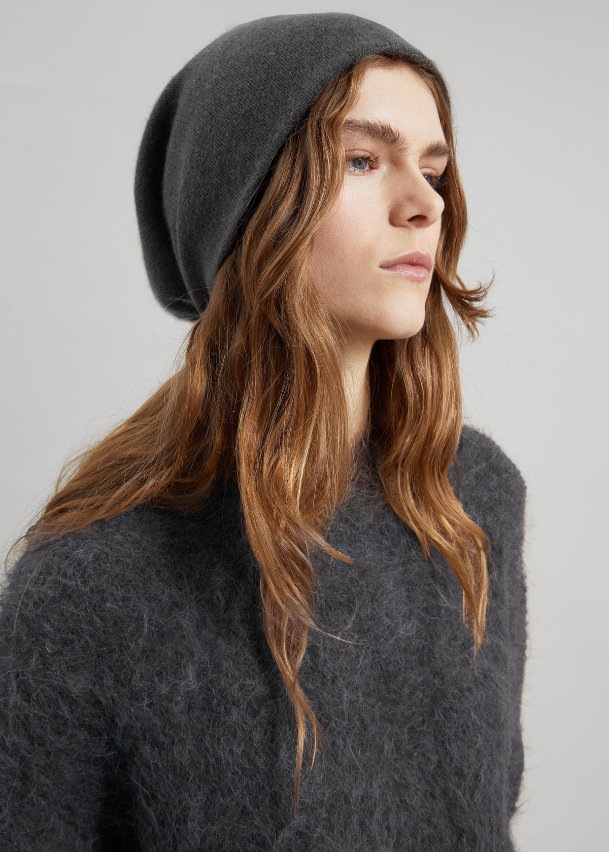 Inko Cashmere Beanie - Dark Grey