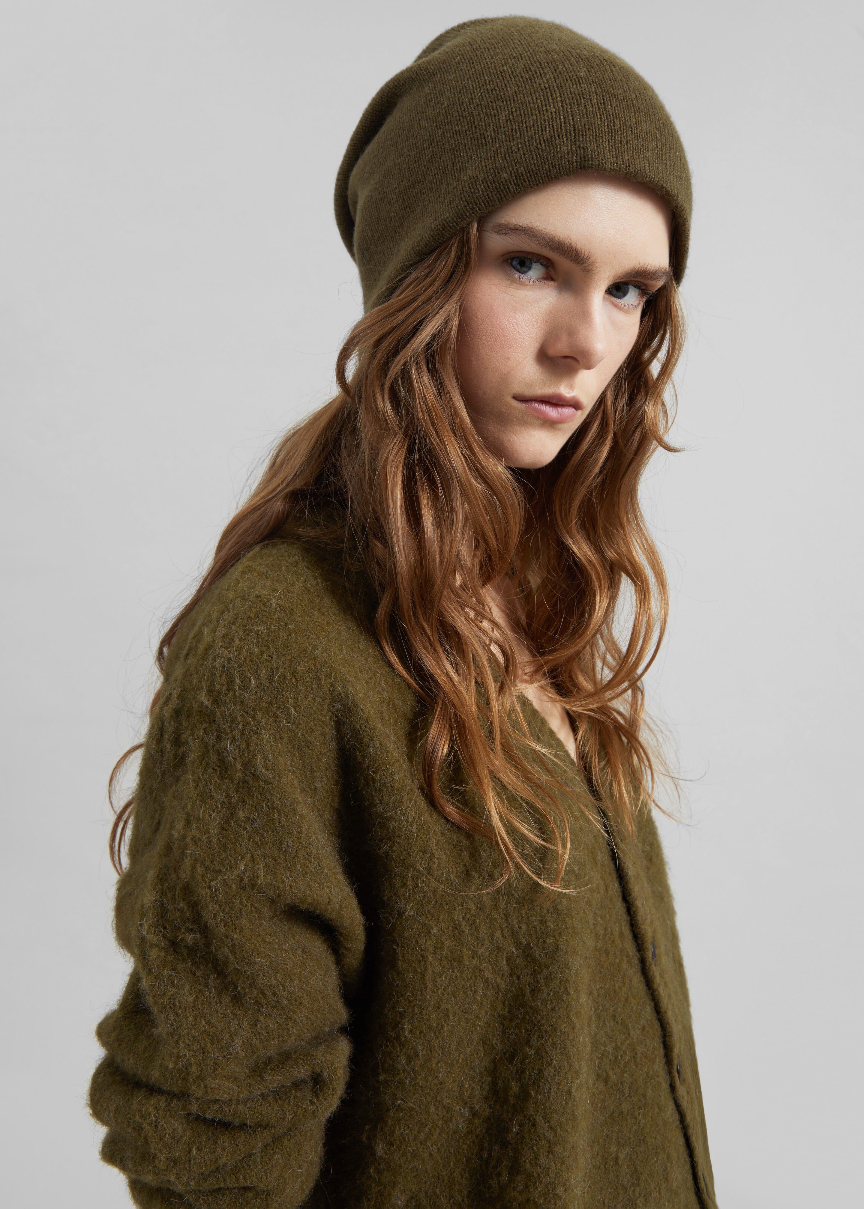 Inko Cashmere Beanie - Olive - 3