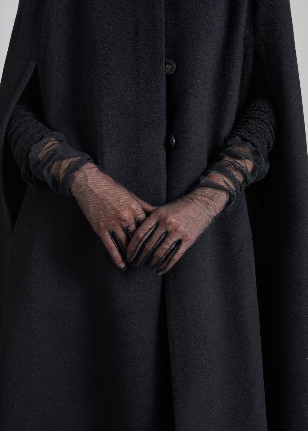Inna Mesh Long Gloves - Black