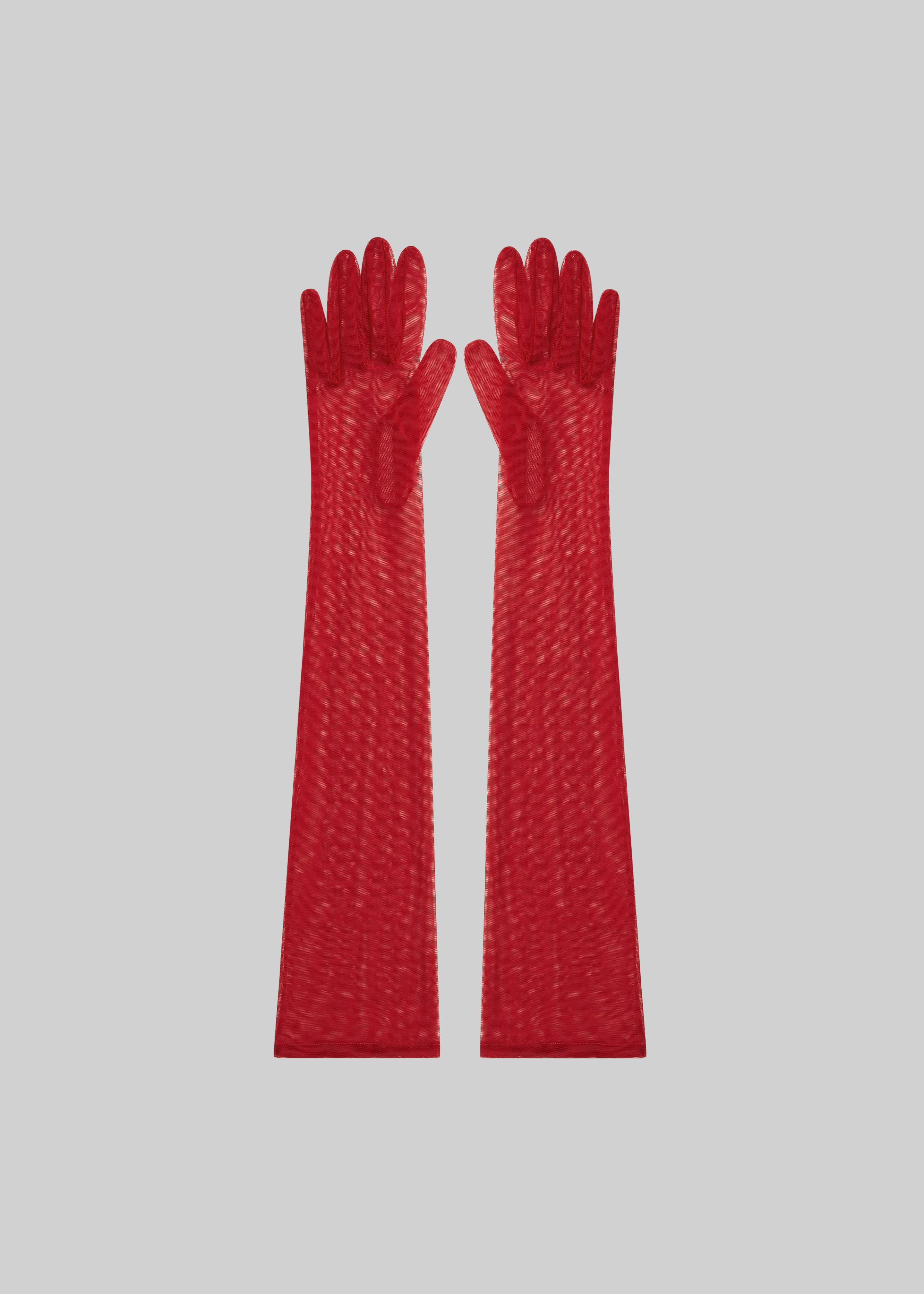 Inna Mesh Long Gloves - Red - 7
