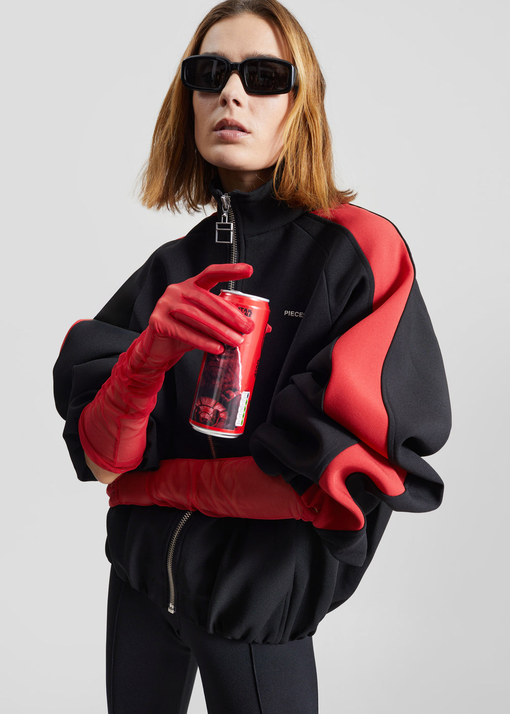 Inna Mesh Long Gloves - Red - 1