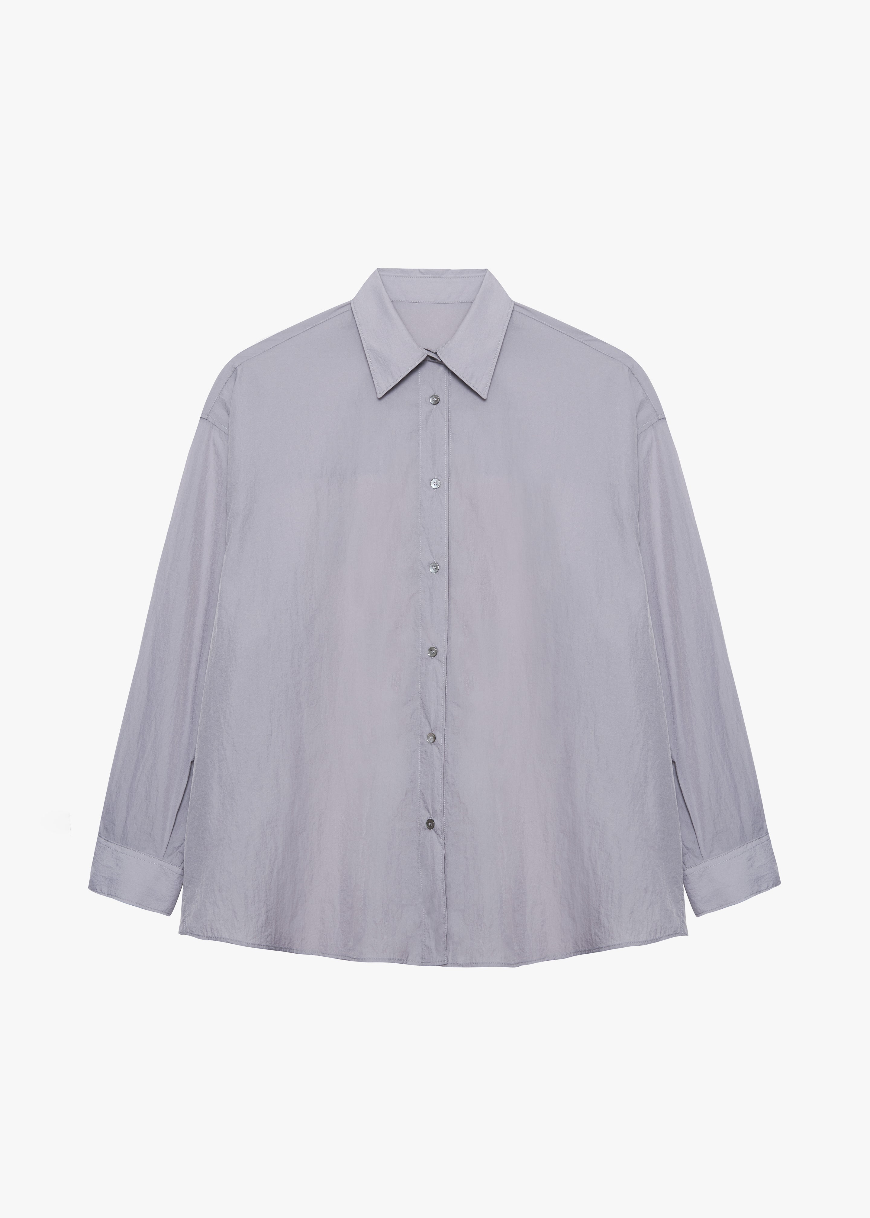 Ira Semi Sheer Button Up Shirt - Grey - 11