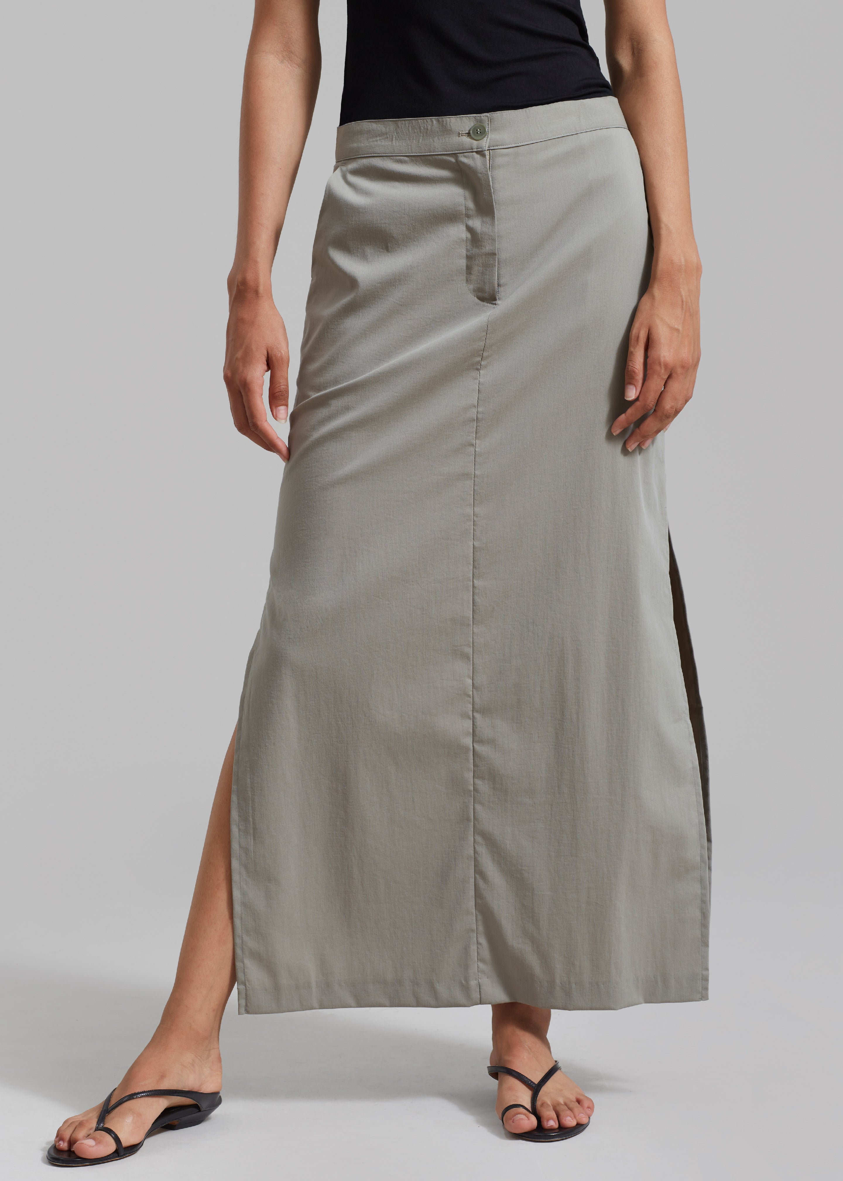 Irene Maxi Skirt - Slate Green – The Frankie Shop