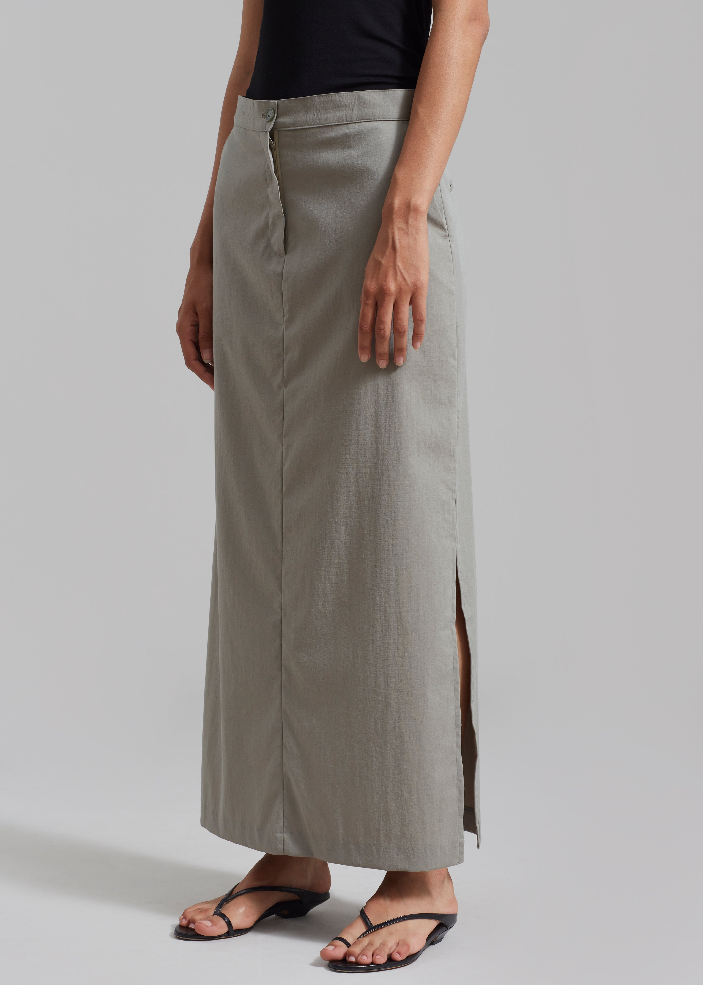 Irene Maxi Skirt - Slate Green – The Frankie Shop