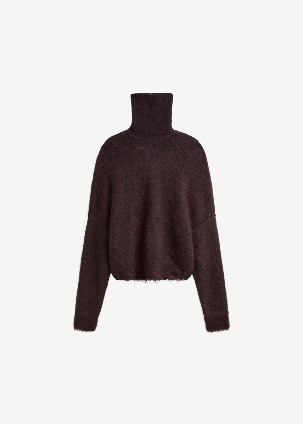 Iria Fuzzy Turtleneck Sweater - Brown