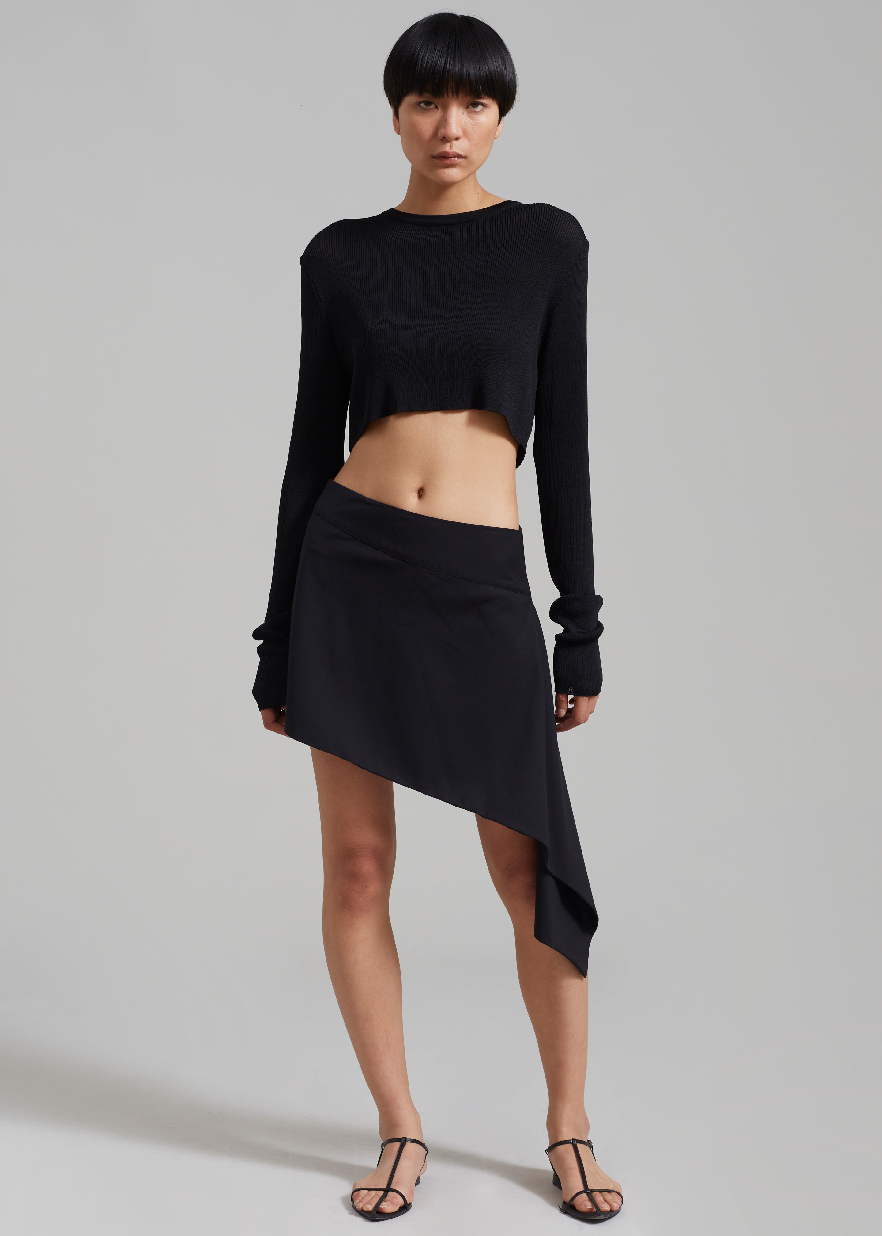 Iris Asymmetrical Mini Skirt - Black – The Frankie Shop