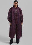 Isaac Oversized Bomber Coat - Burgundy