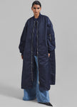 Isaac Oversized Bomber Coat - Navy