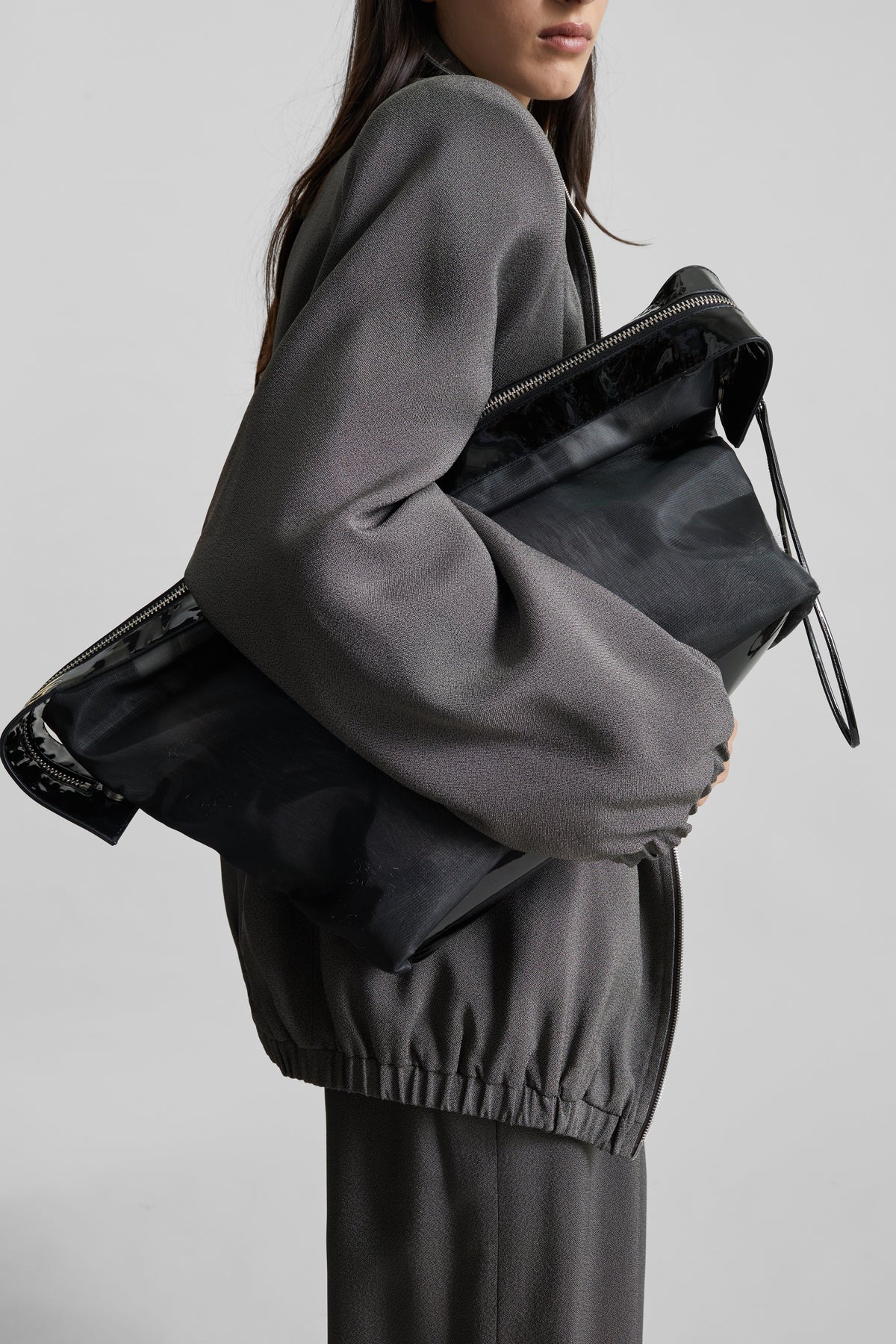 Isera Fur Mesh Bag - Grey