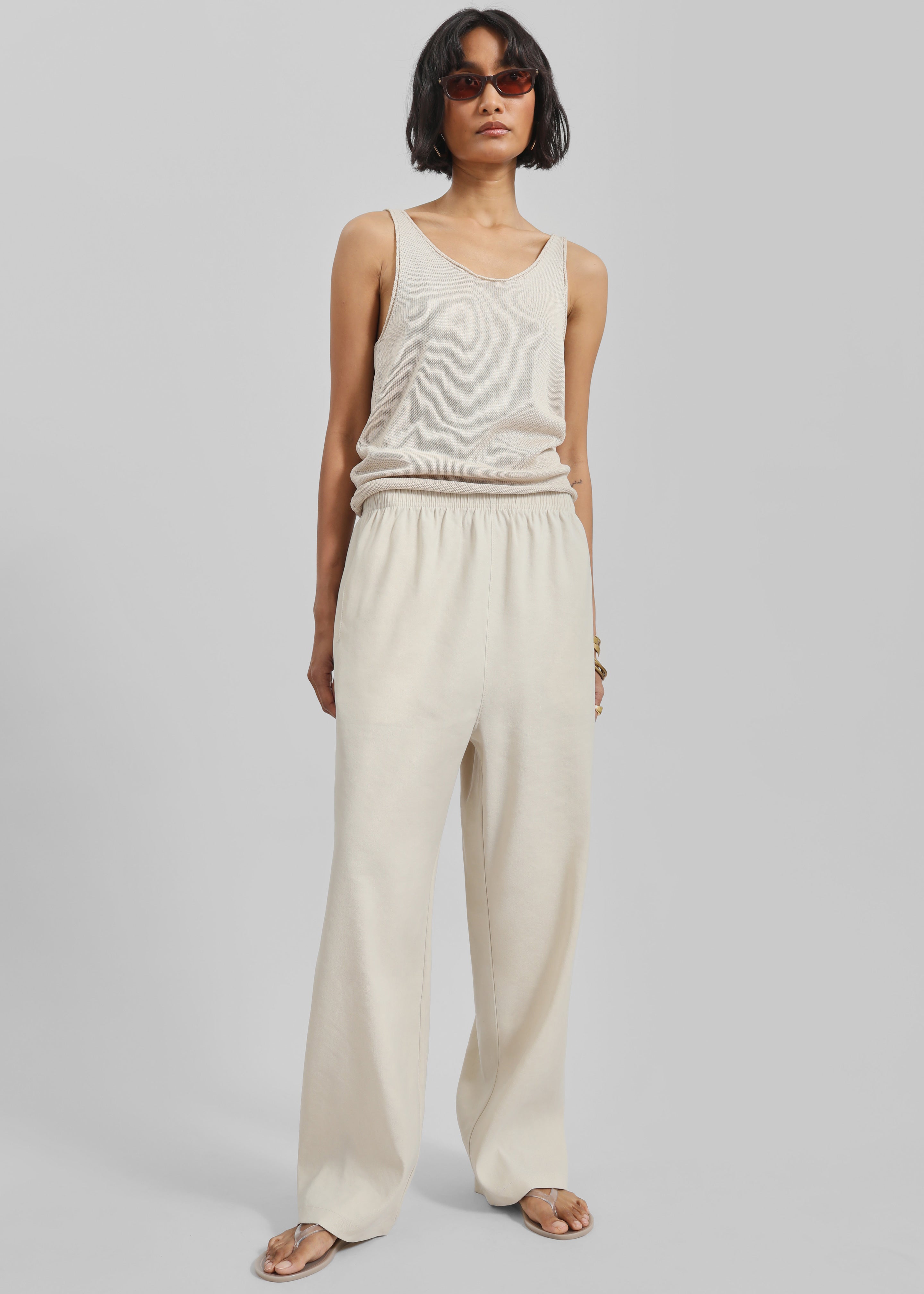 Islay Open-Back Knit Tank - Beige – The Frankie Shop Islay Open-Back Knit Tank - Beige – The Frankie Shop