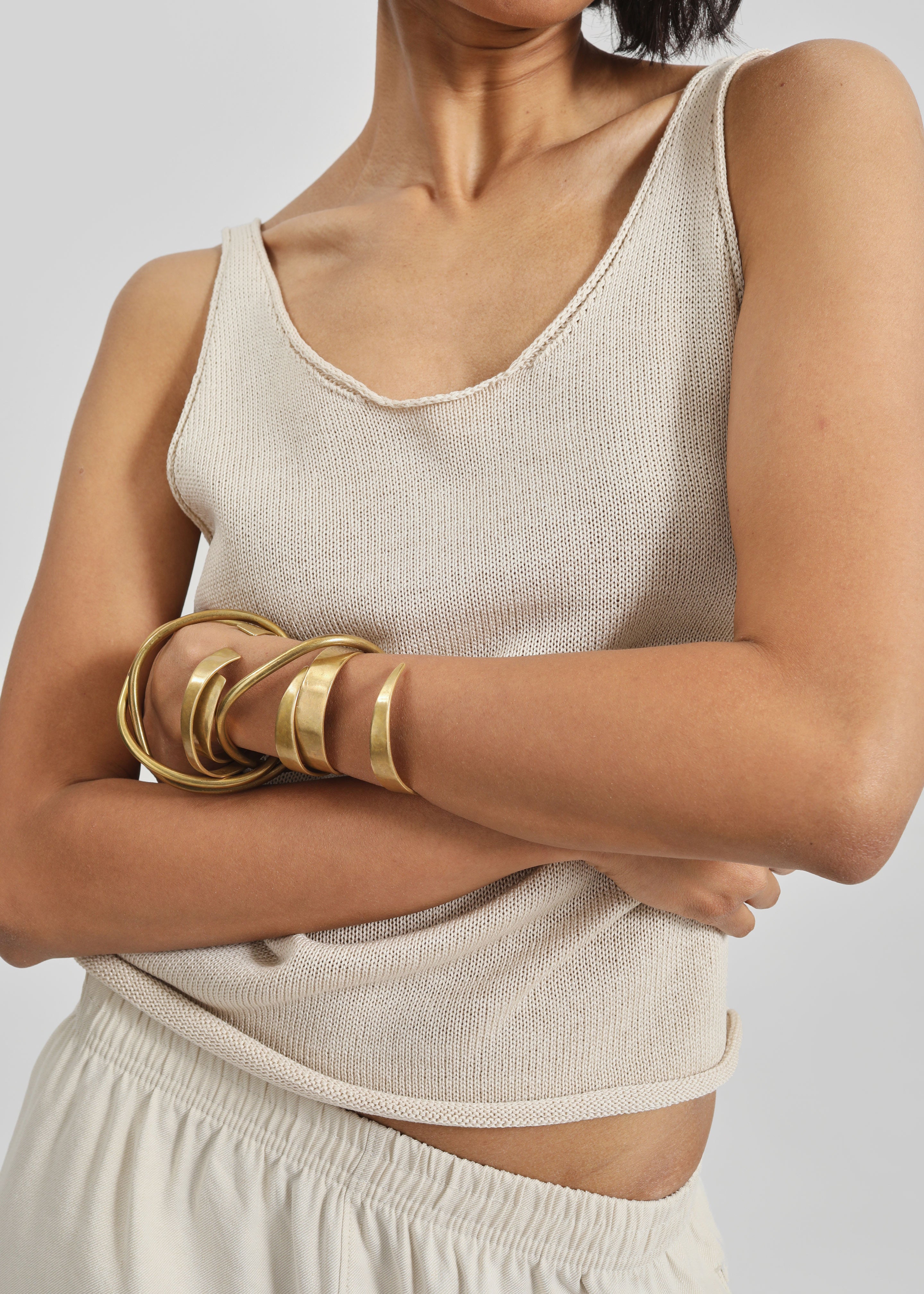 Islay Open-Back Knit Tank - Beige - 7