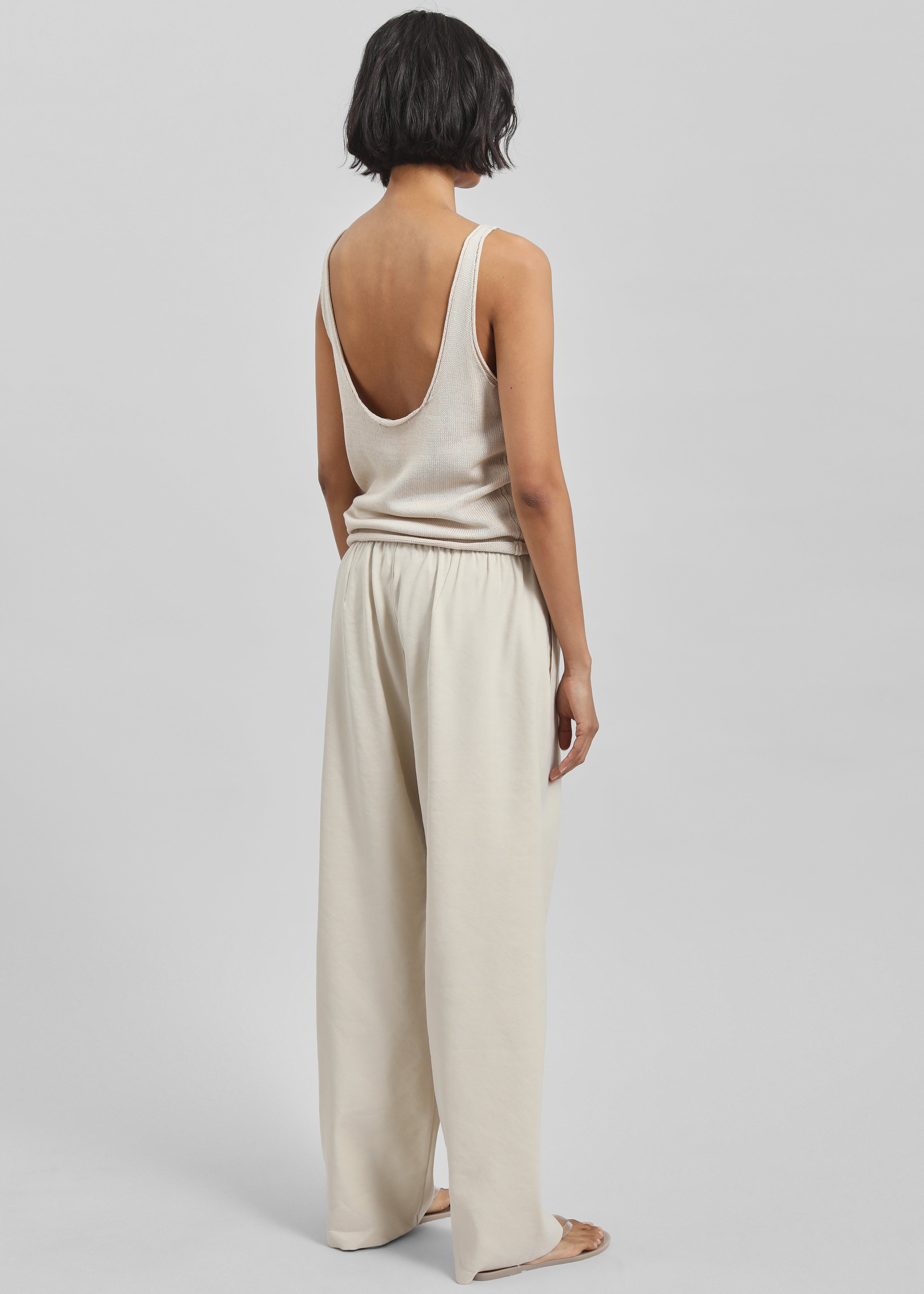 Islay Open-Back Knit Tank - Beige - 11