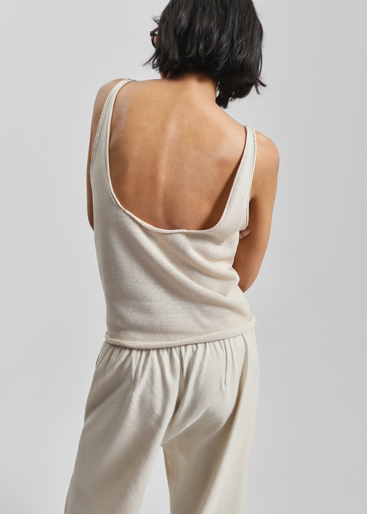 Islay Open-Back Knit Tank - Beige - 10