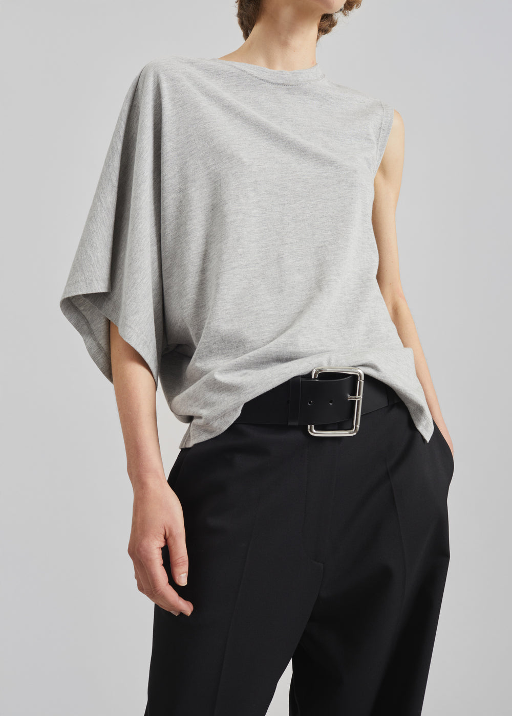 Ismere One-Sleeve Asymmetric Top - Grey - 1