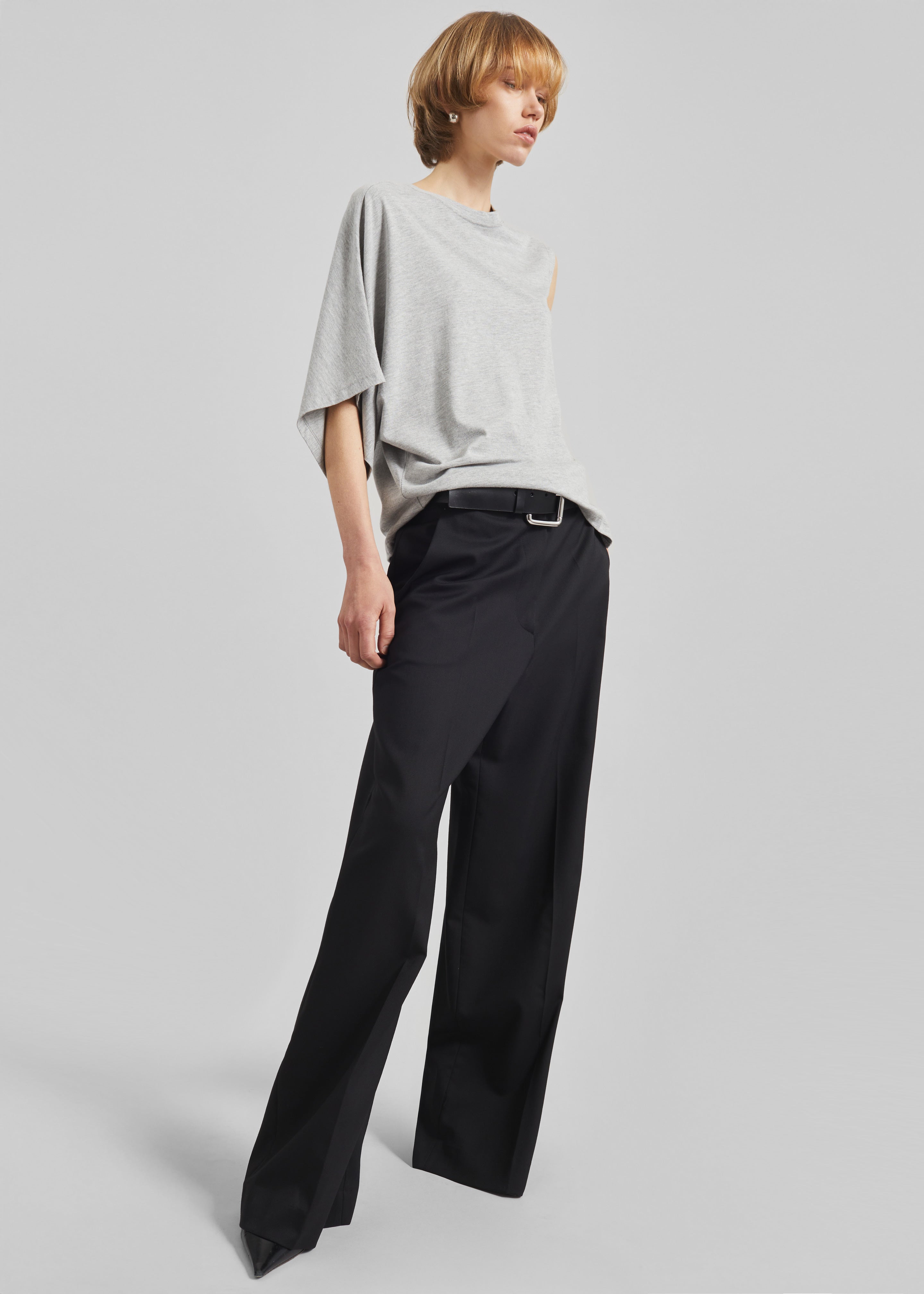 Ismere One-Sleeve Asymmetric Top - Grey - 6