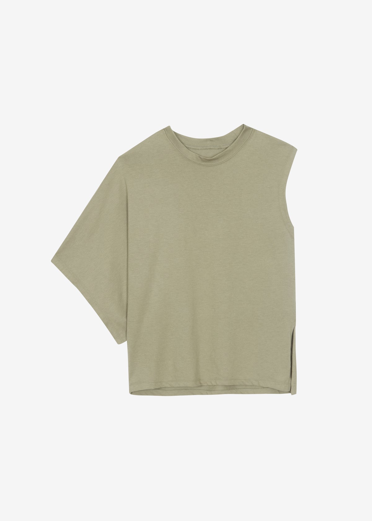 Ismere One-Sleeve Asymmetric Top - Olive - 5