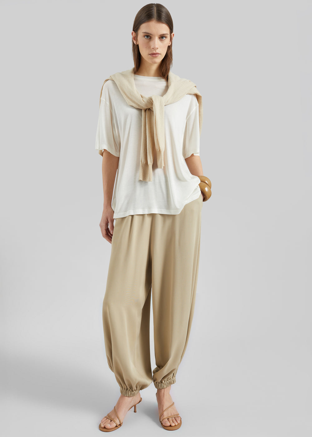 Isola Fluid Balloon Pants - Beige - 1