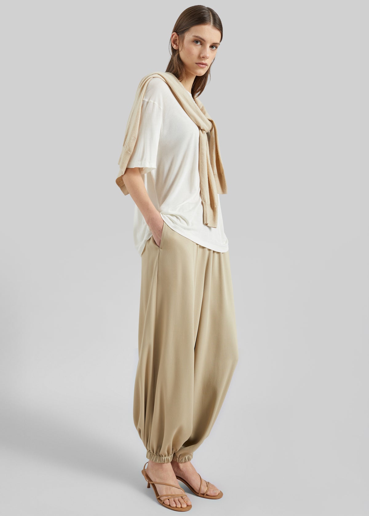 Isola Fluid Balloon Pants - Beige - 5