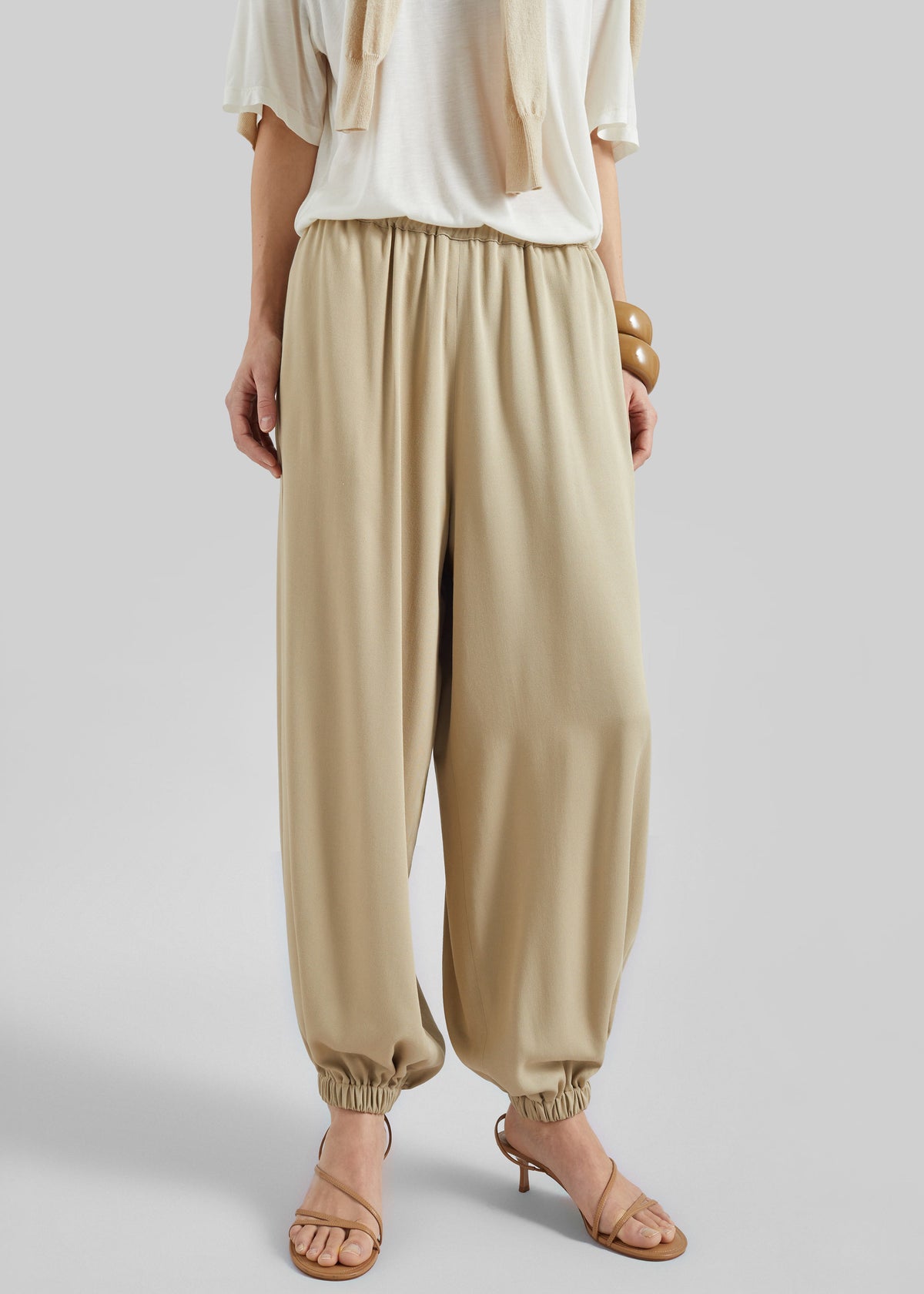 Isola Fluid Balloon Pants - Beige - 7