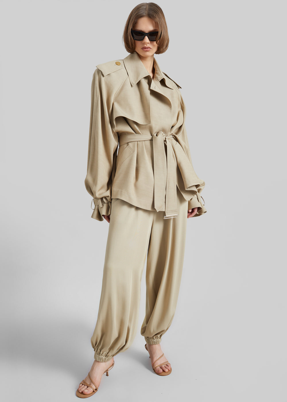 Isola Fluid Balloon Pants - Beige
