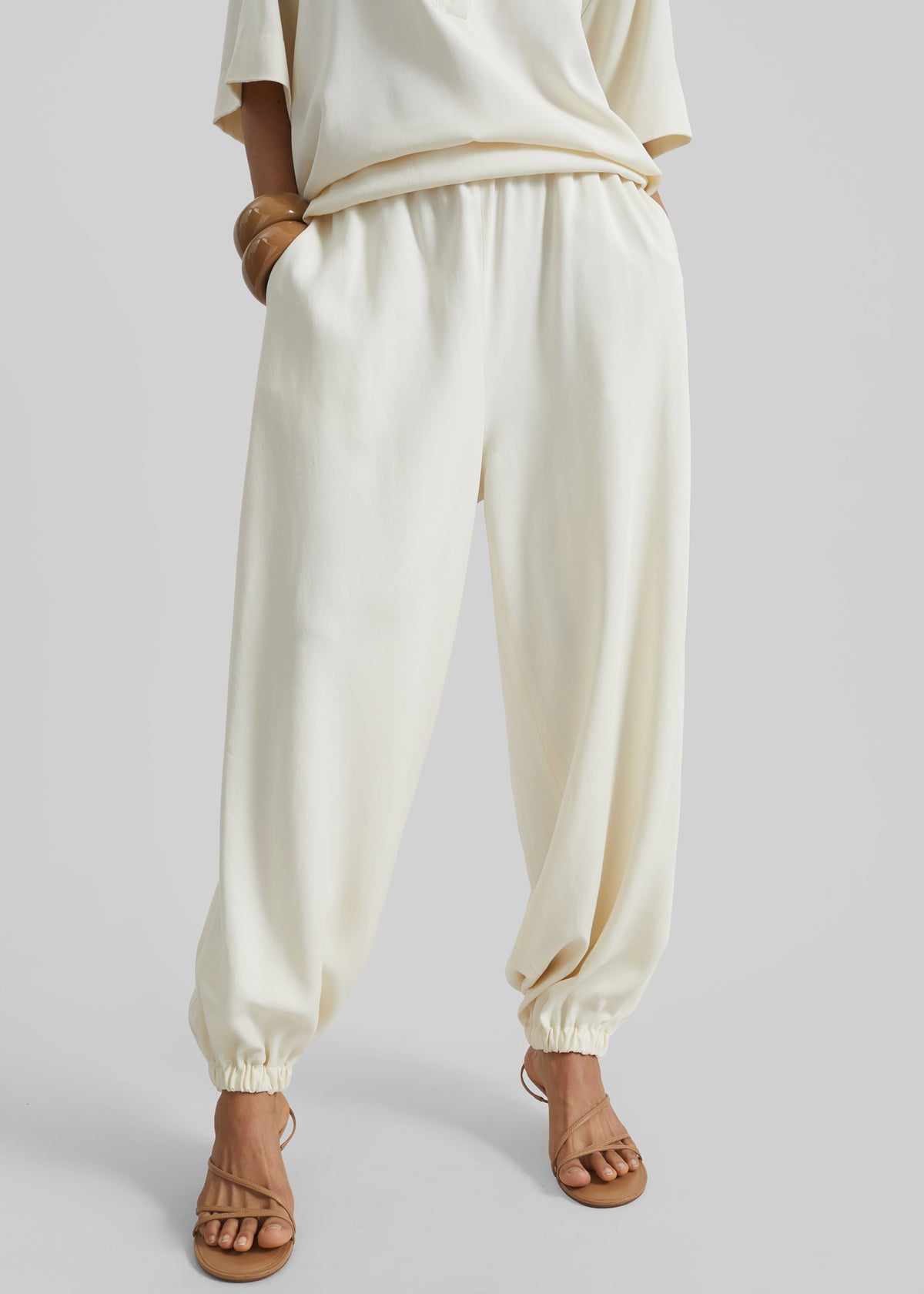 Isola Fluid Balloon Pants - Ivory - 1