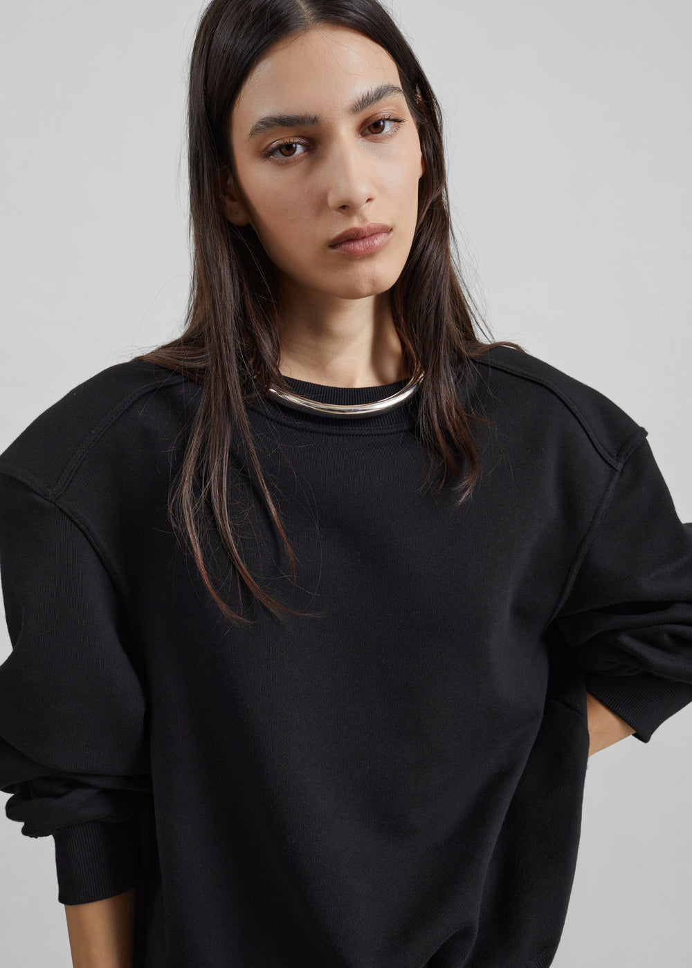 Isore Padded Sweatshirt - Black - 1