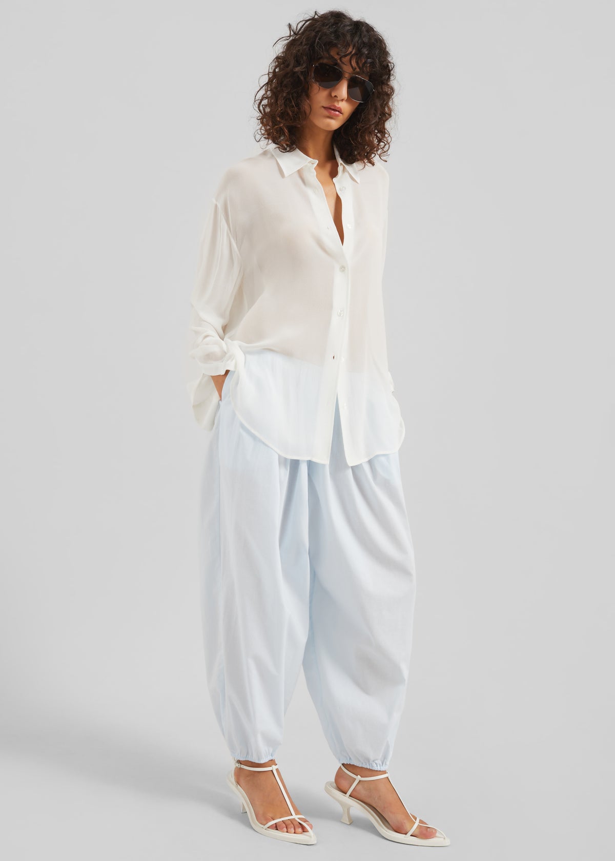 Isorella Balloon Pants - Light Blue - 1