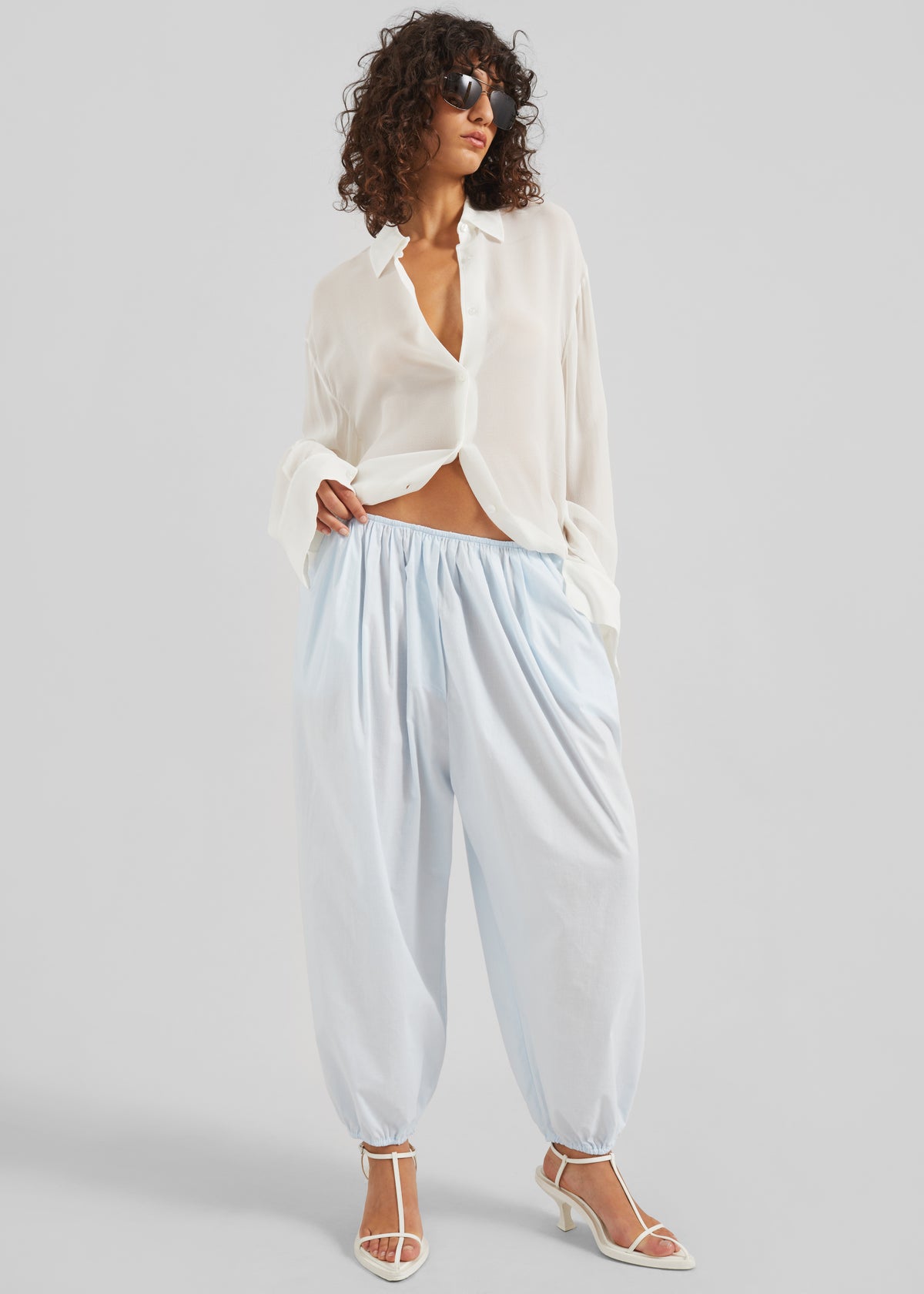 Isorella Balloon Pants - Light Blue - 4