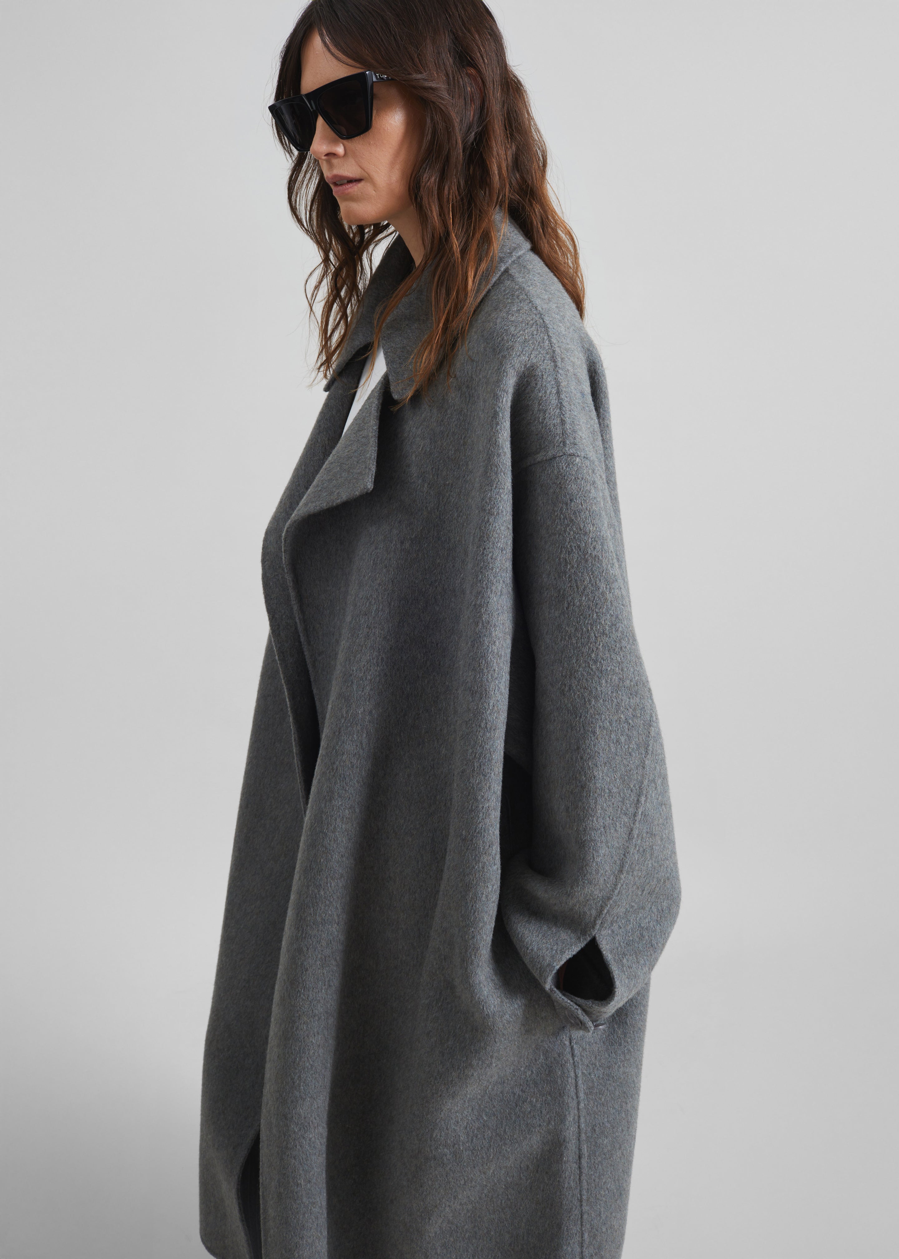 Issen Wool Trench Coat - Grey - 5