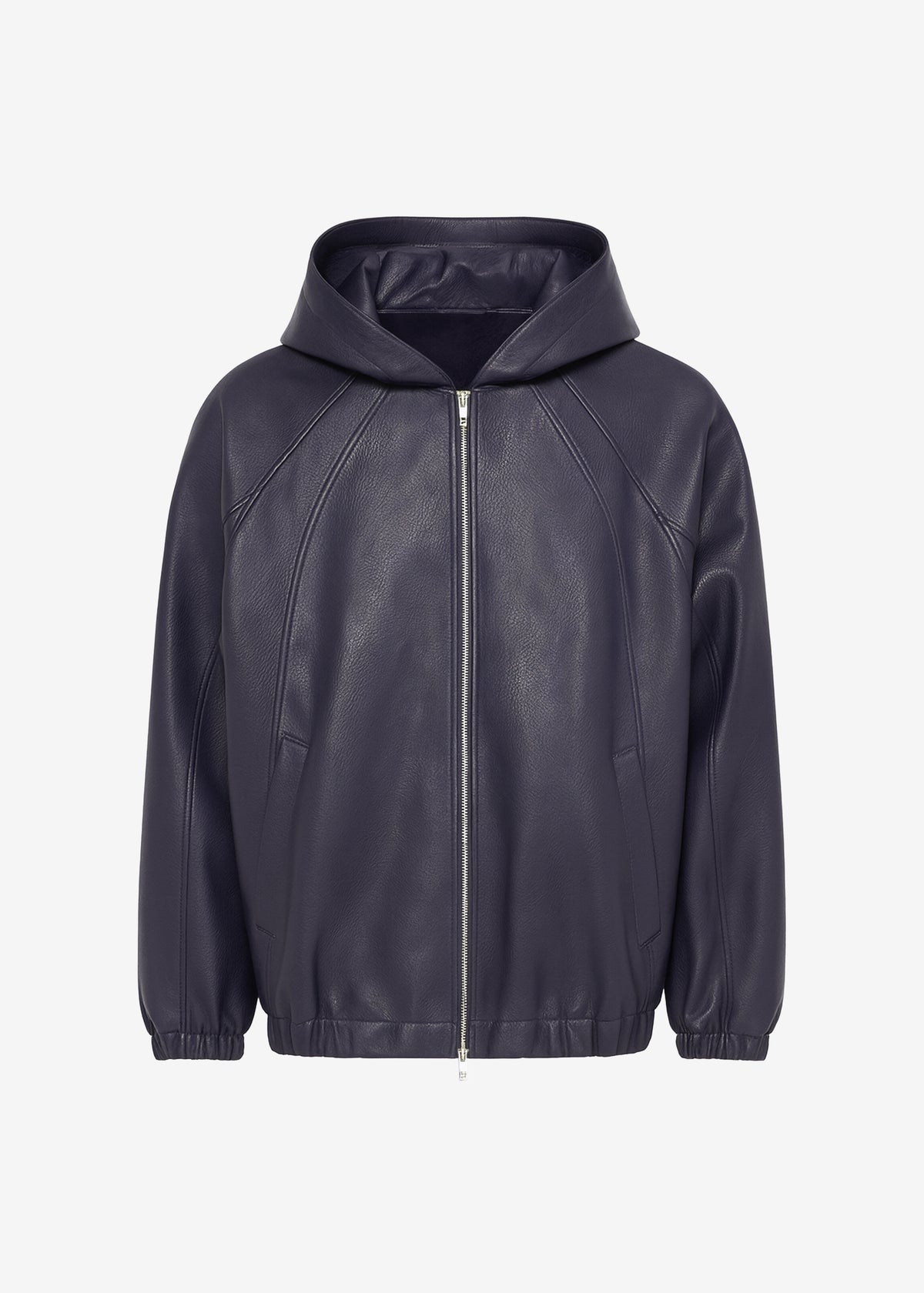 Iver Faux Leather Hooded Jacket - Navy - 10