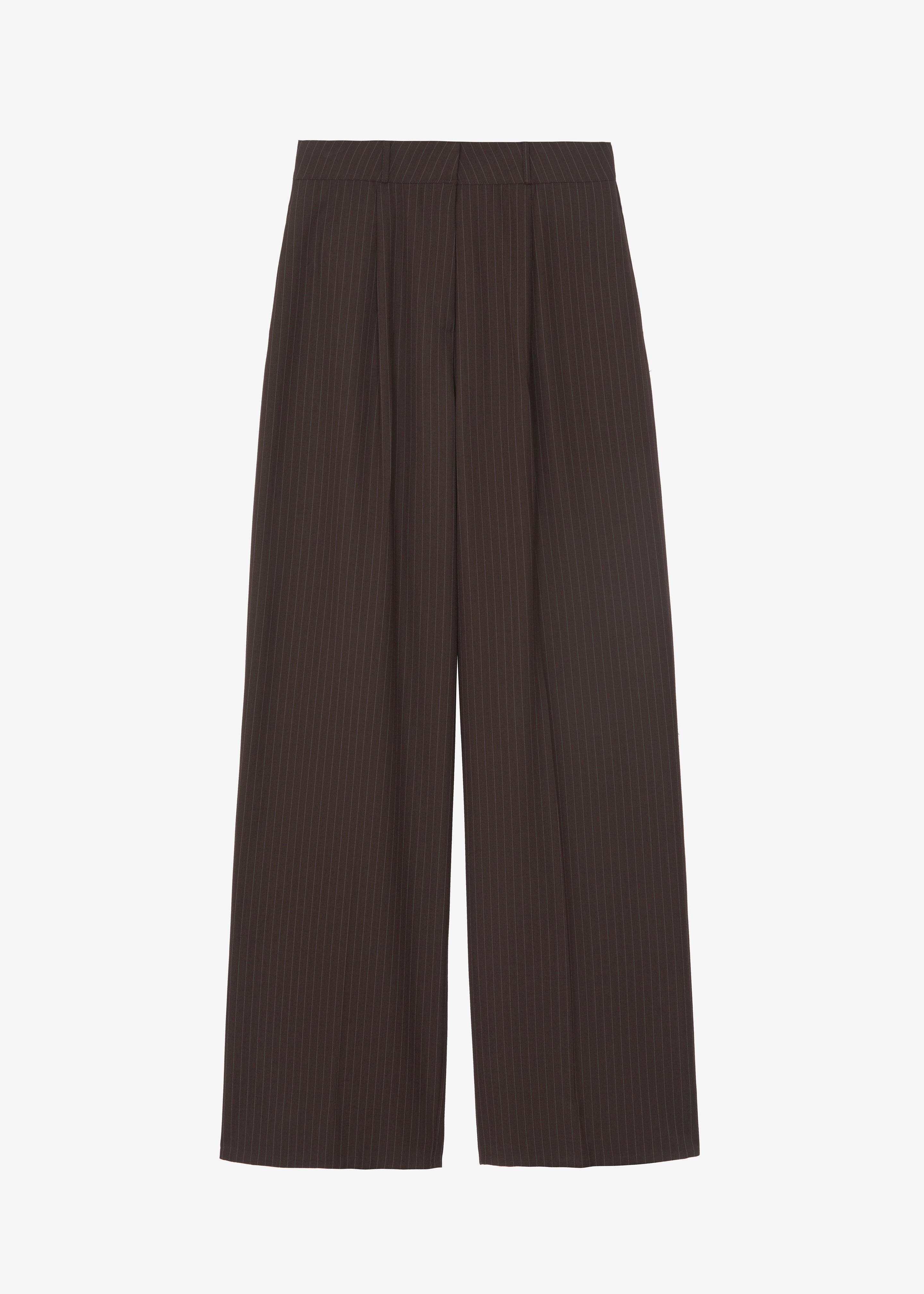 Ivey Pintuck Trousers - Brown/White Pinstripe - 16