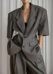 Ivora Short Sleeve Blazer - Dark Grey
