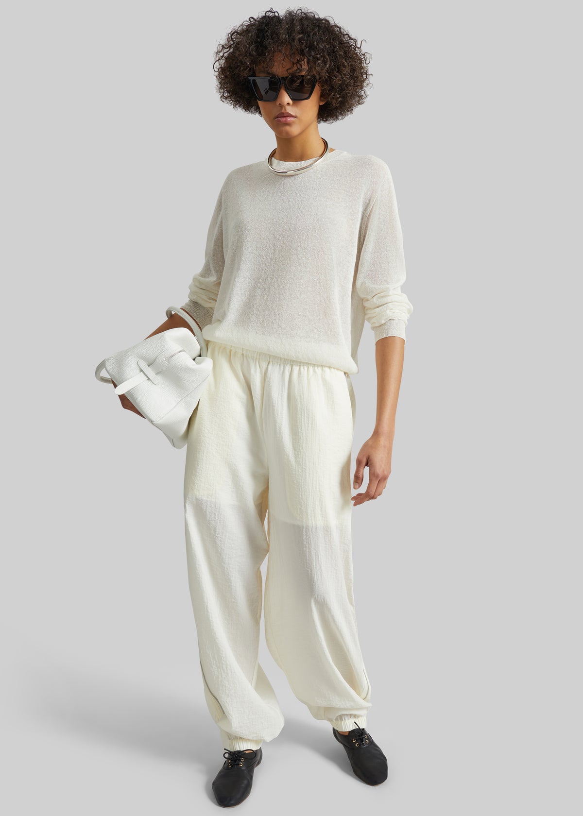 Ivrea Sheer Knit Top - Ivory - 6