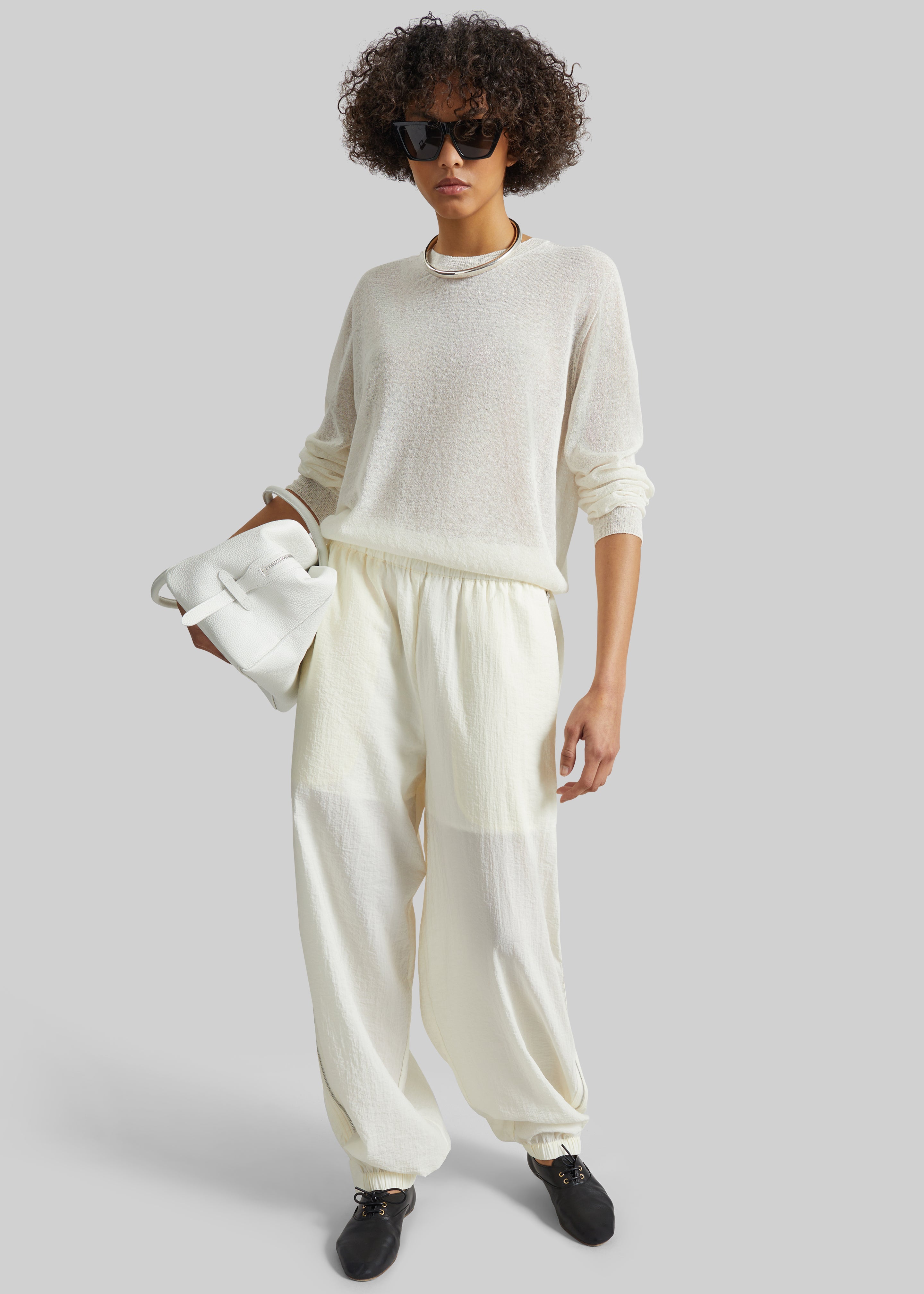 Ivrea Sheer Knit Top - Ivory - 6