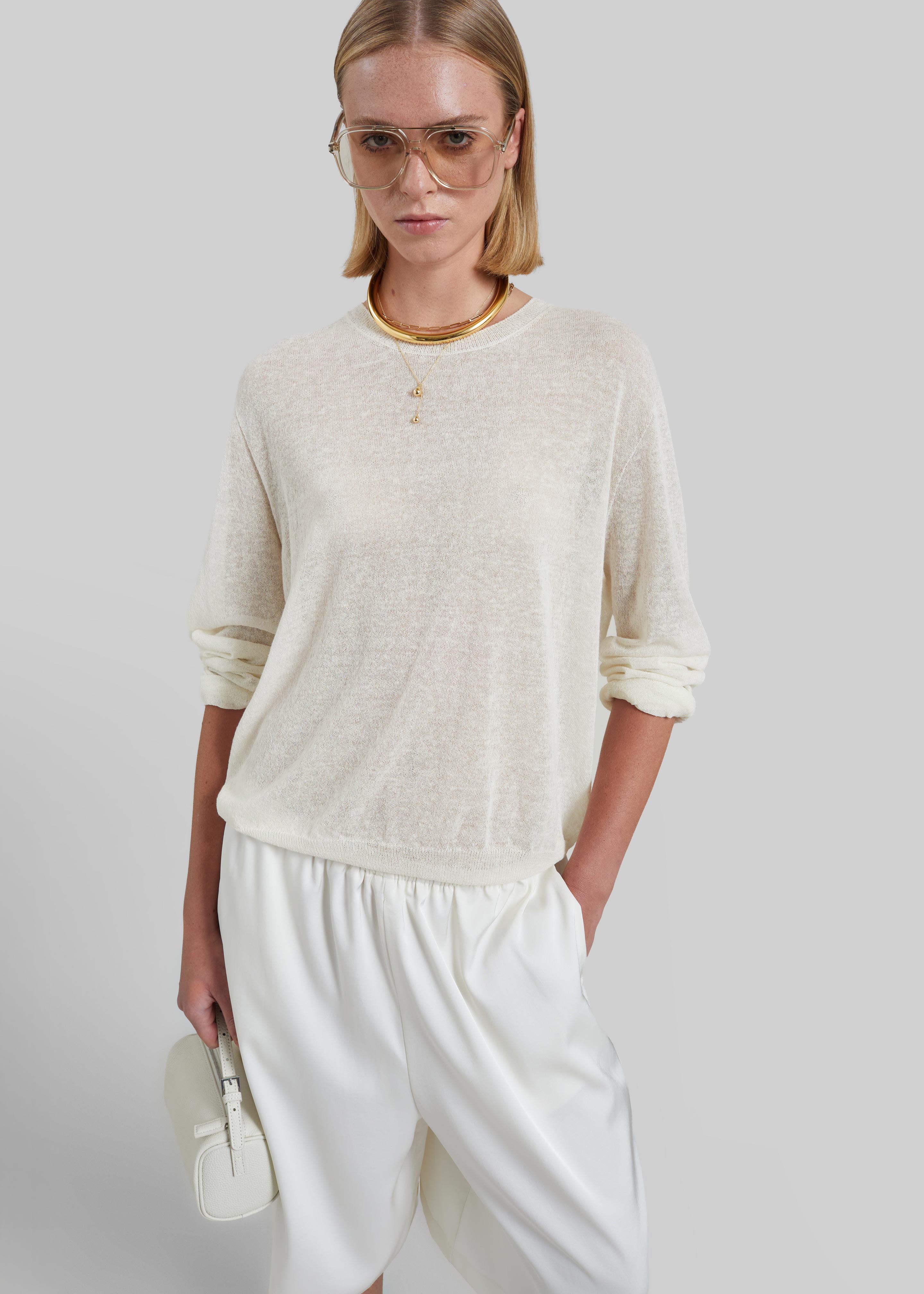 Ivrea Sheer Knit Top - Ivory - 9