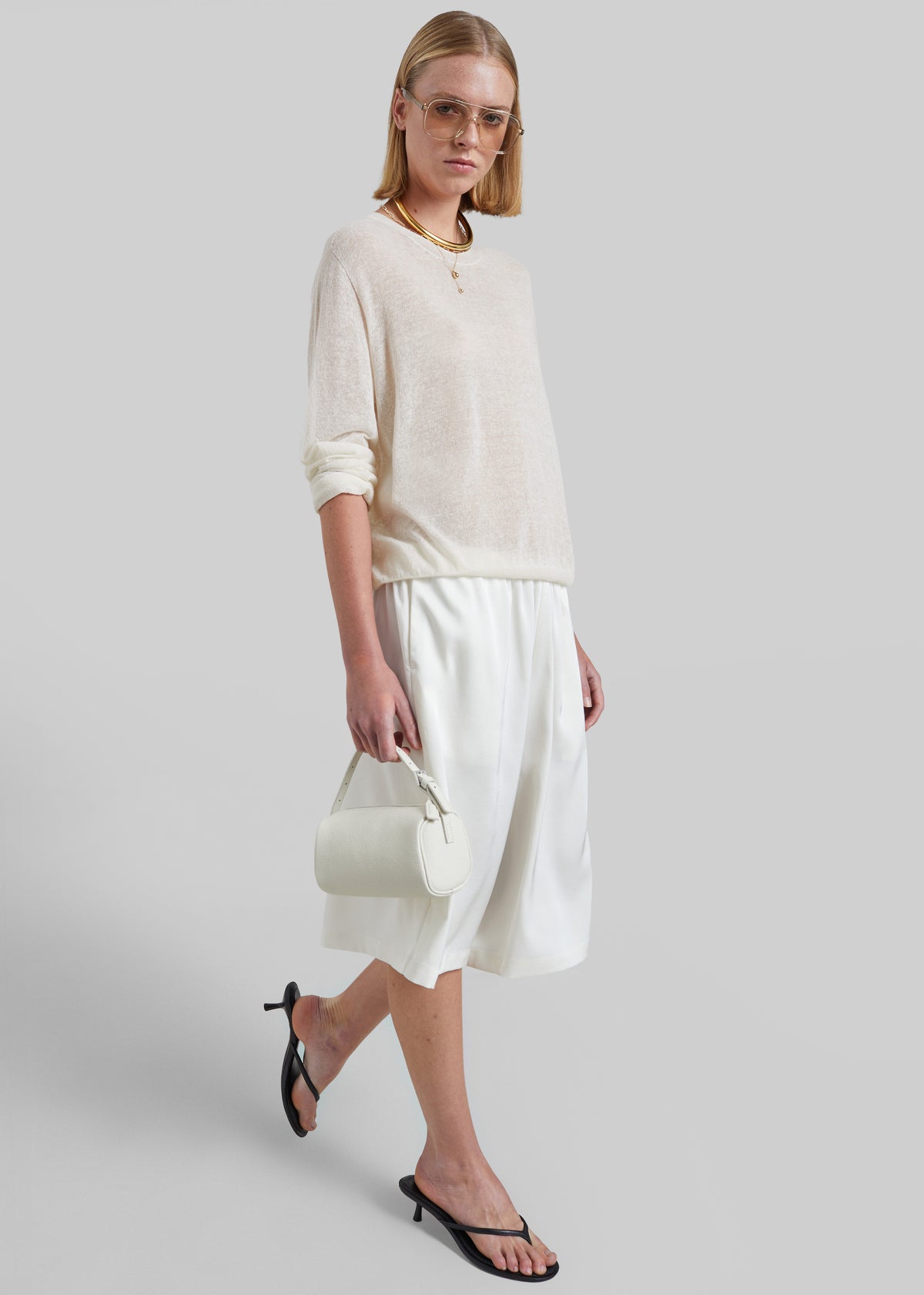 Ivrea Sheer Knit Top - Ivory - 10