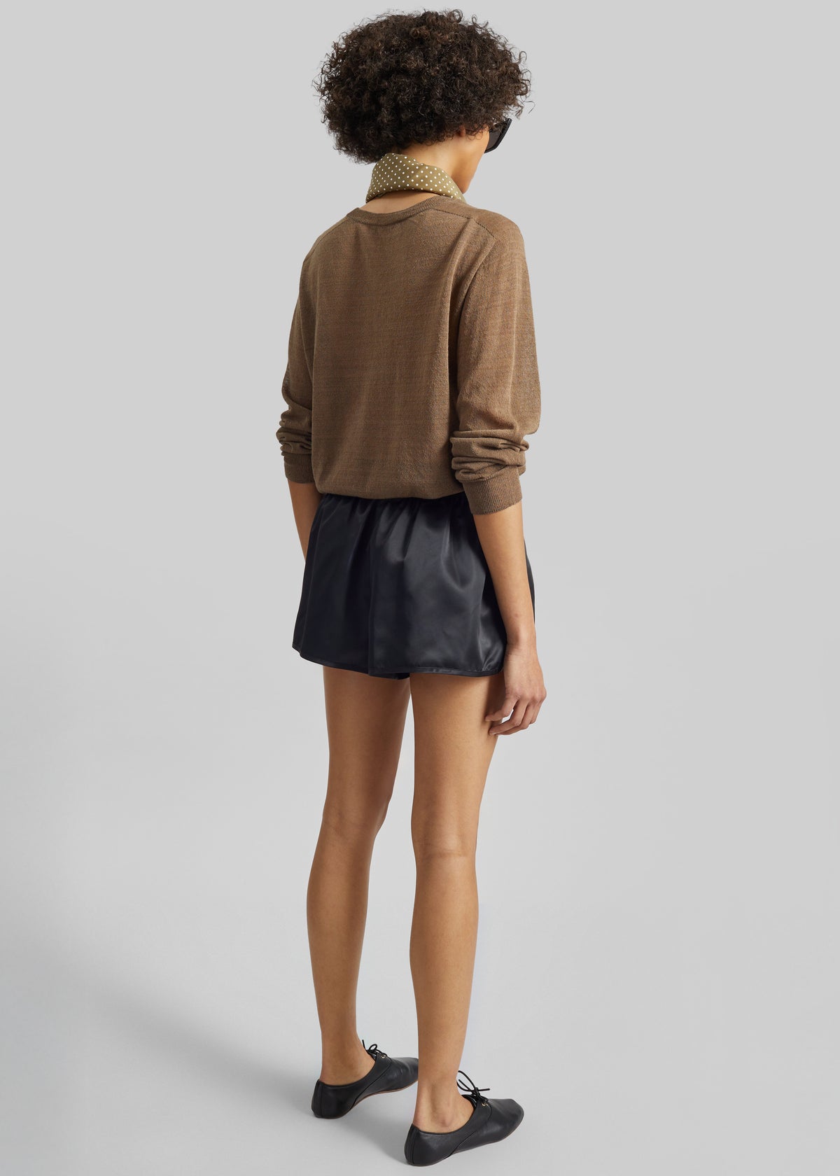 Ivrea Sheer Knit Top - Olive Brown - 6