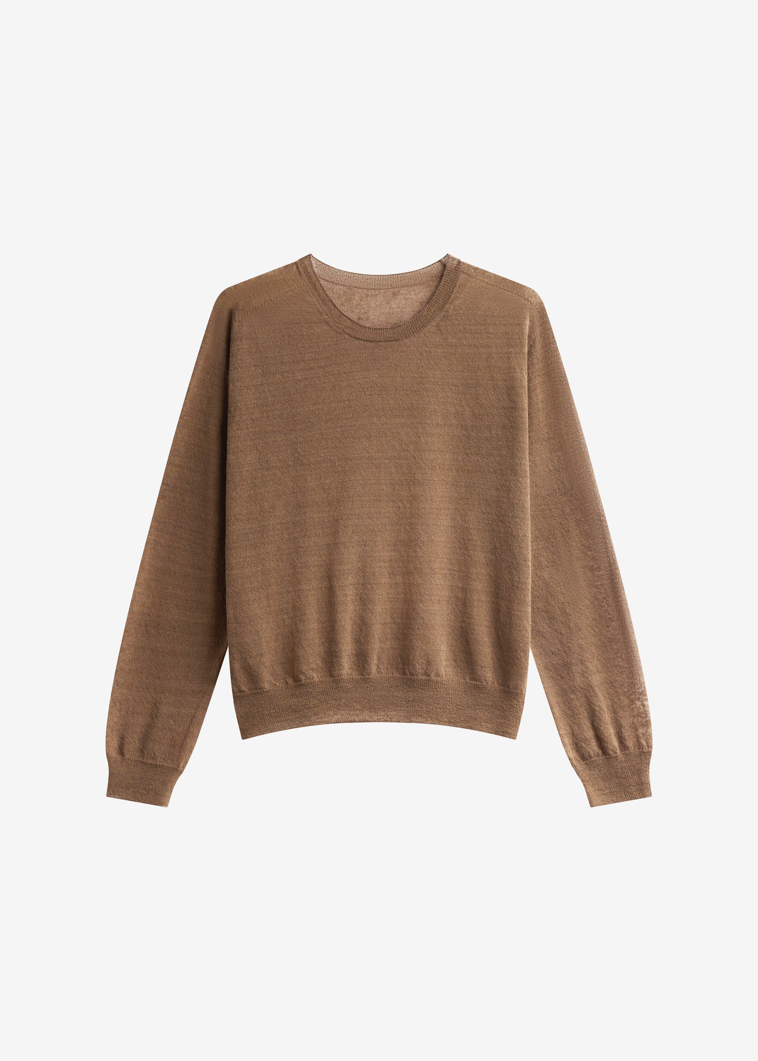 Ivrea Sheer Knit Top - Olive Brown - 8