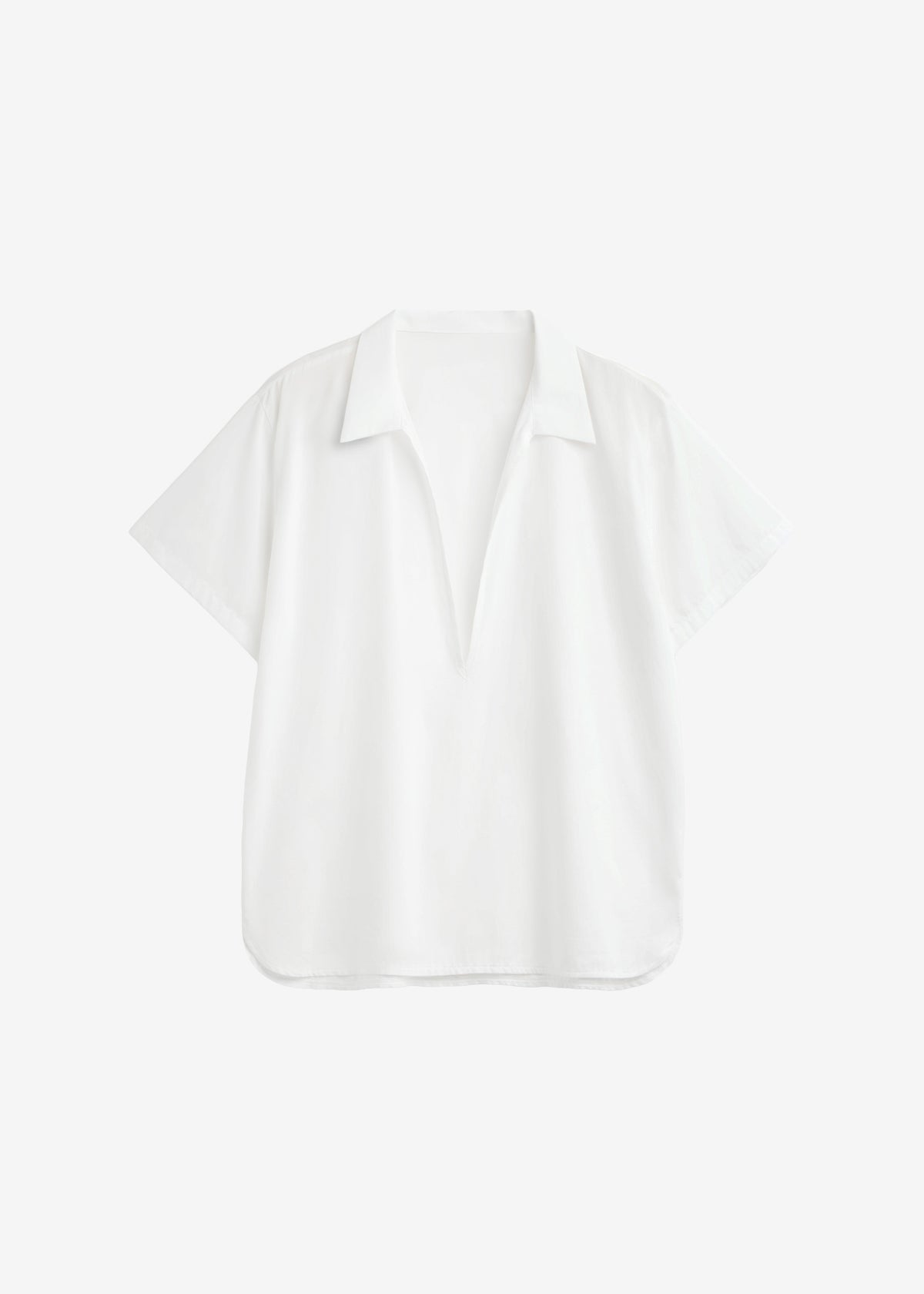 Izella Deep V Neck Shirt - White - 6
