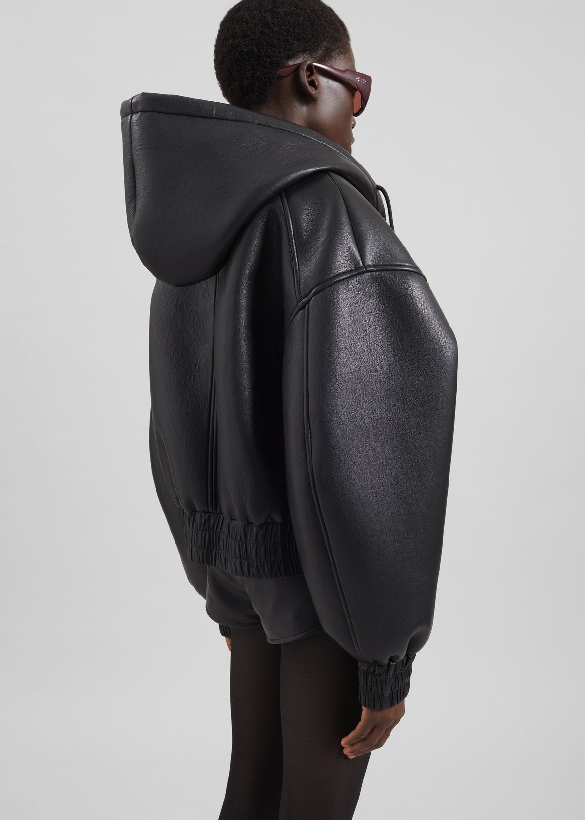 Jackson Faux Leather Bonded Bomber - Black - 6