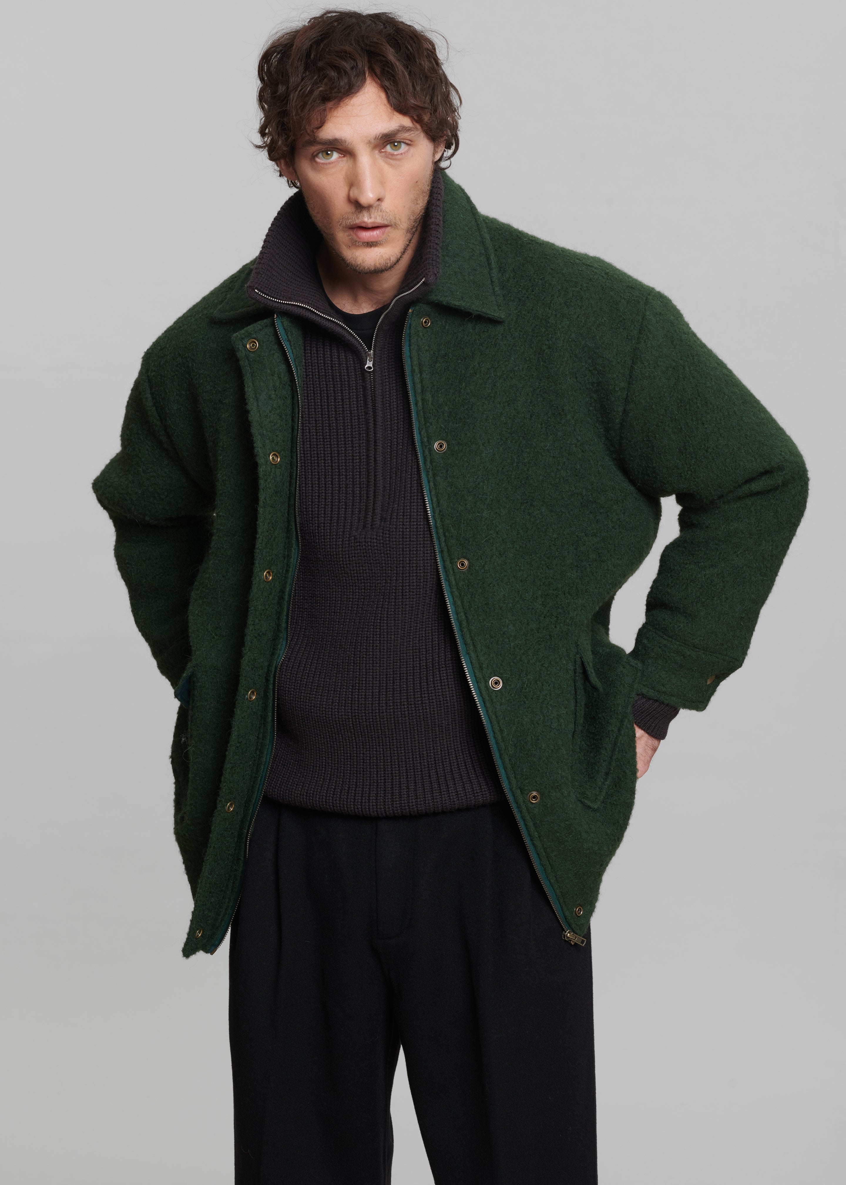Jacob Wool Coat - Forest Green – The Frankie Shop