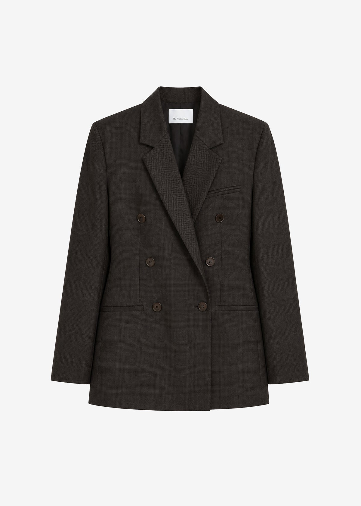 Jade Wool Double-Breasted Blazer - Brown Glen Plaid
