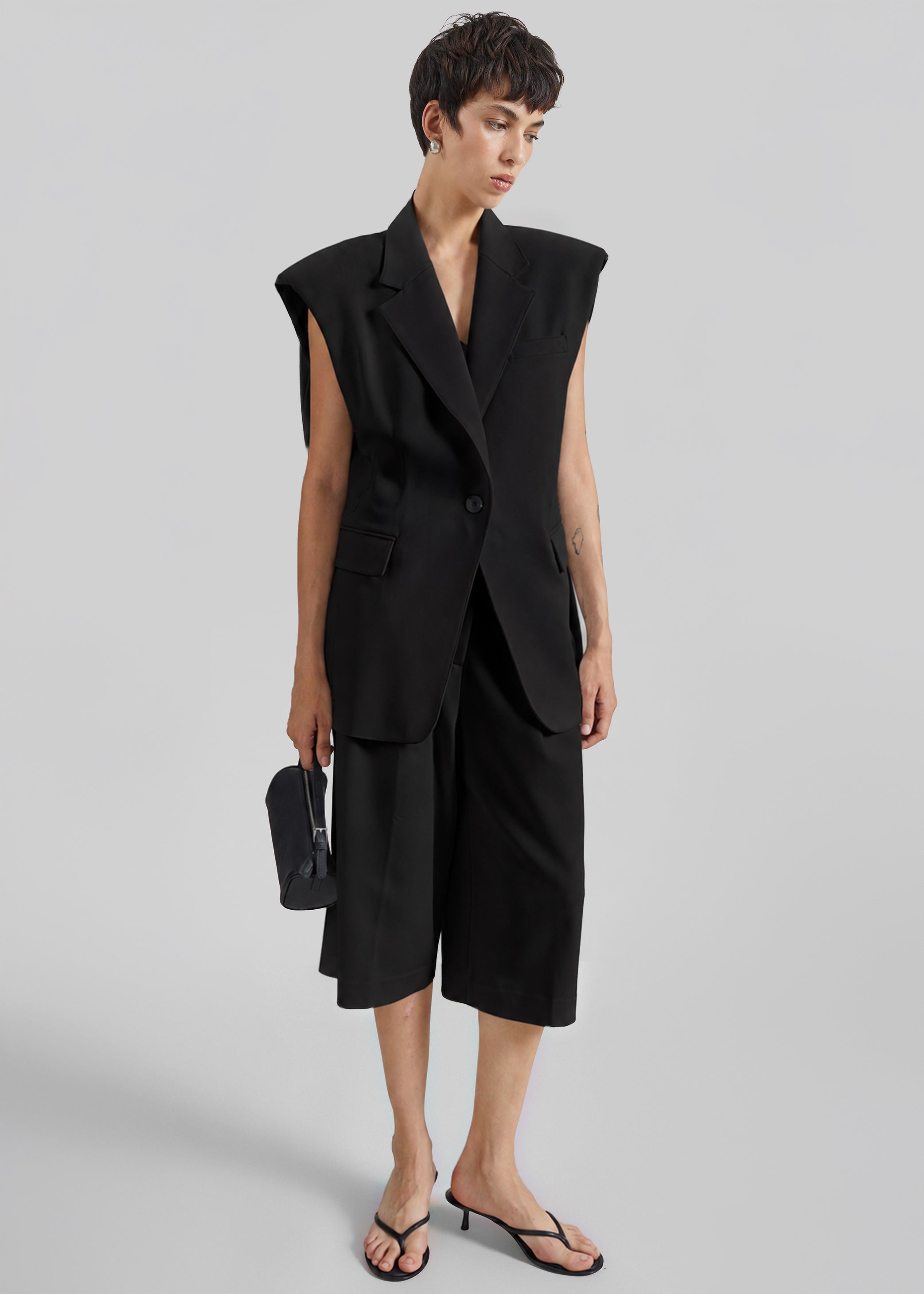 Shop the look image for Jag Pleated Bermuda Shorts - Black
