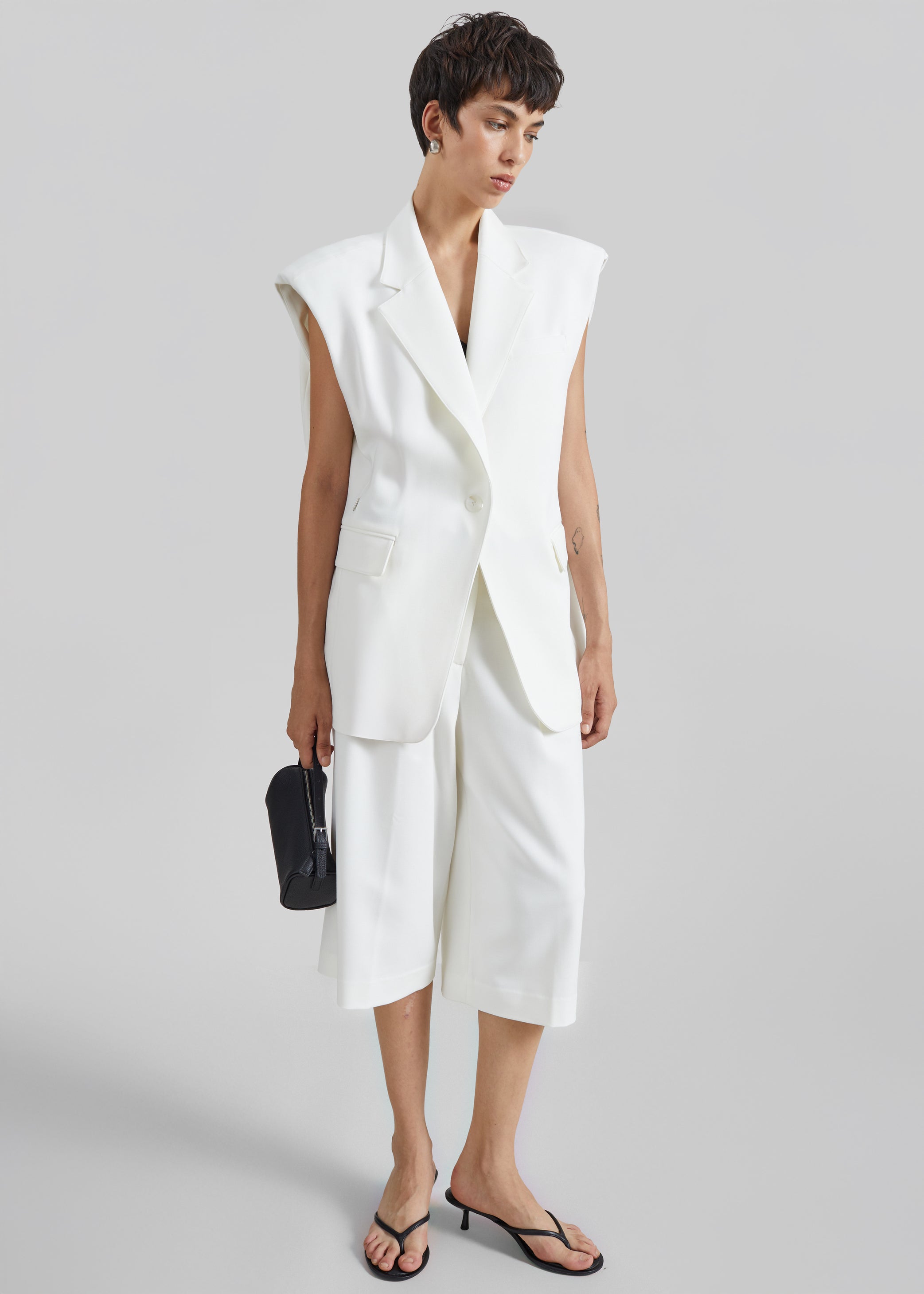 Shop the look image for Jag Pleated Bermuda Shorts - White