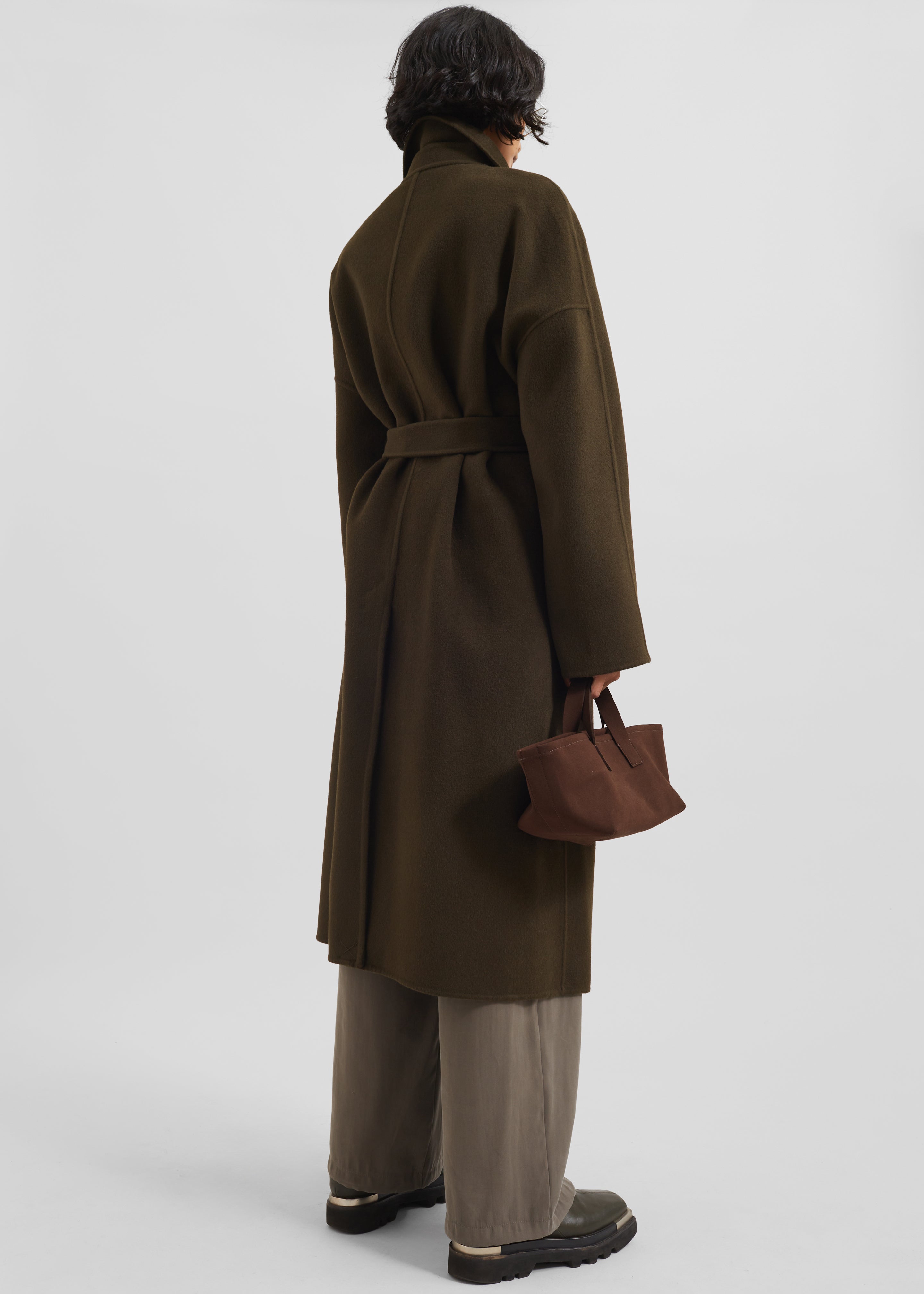 Jalhay Oversized Wool Coat - Khaki Brown - 6