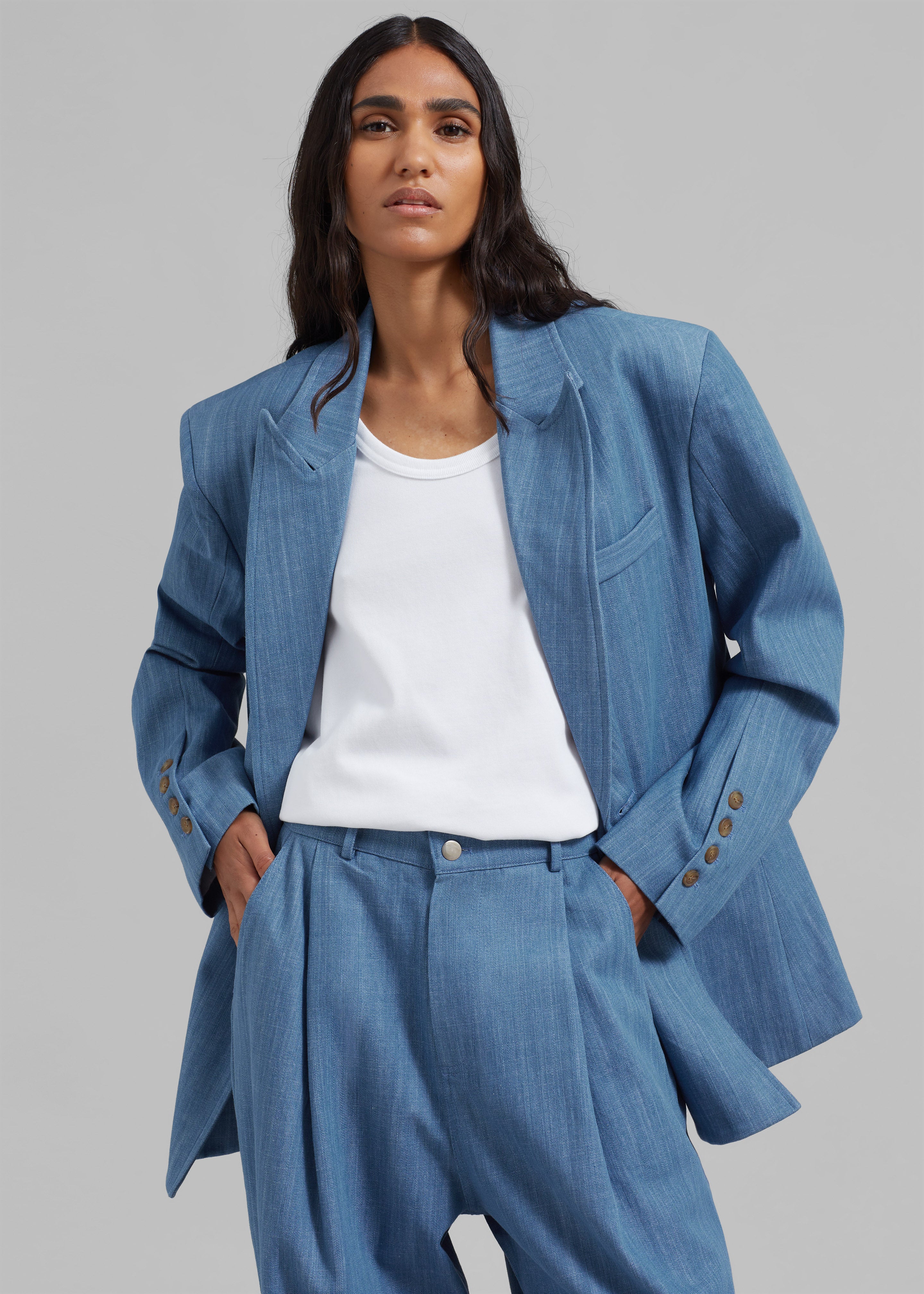 Blue 2025 denim blazer