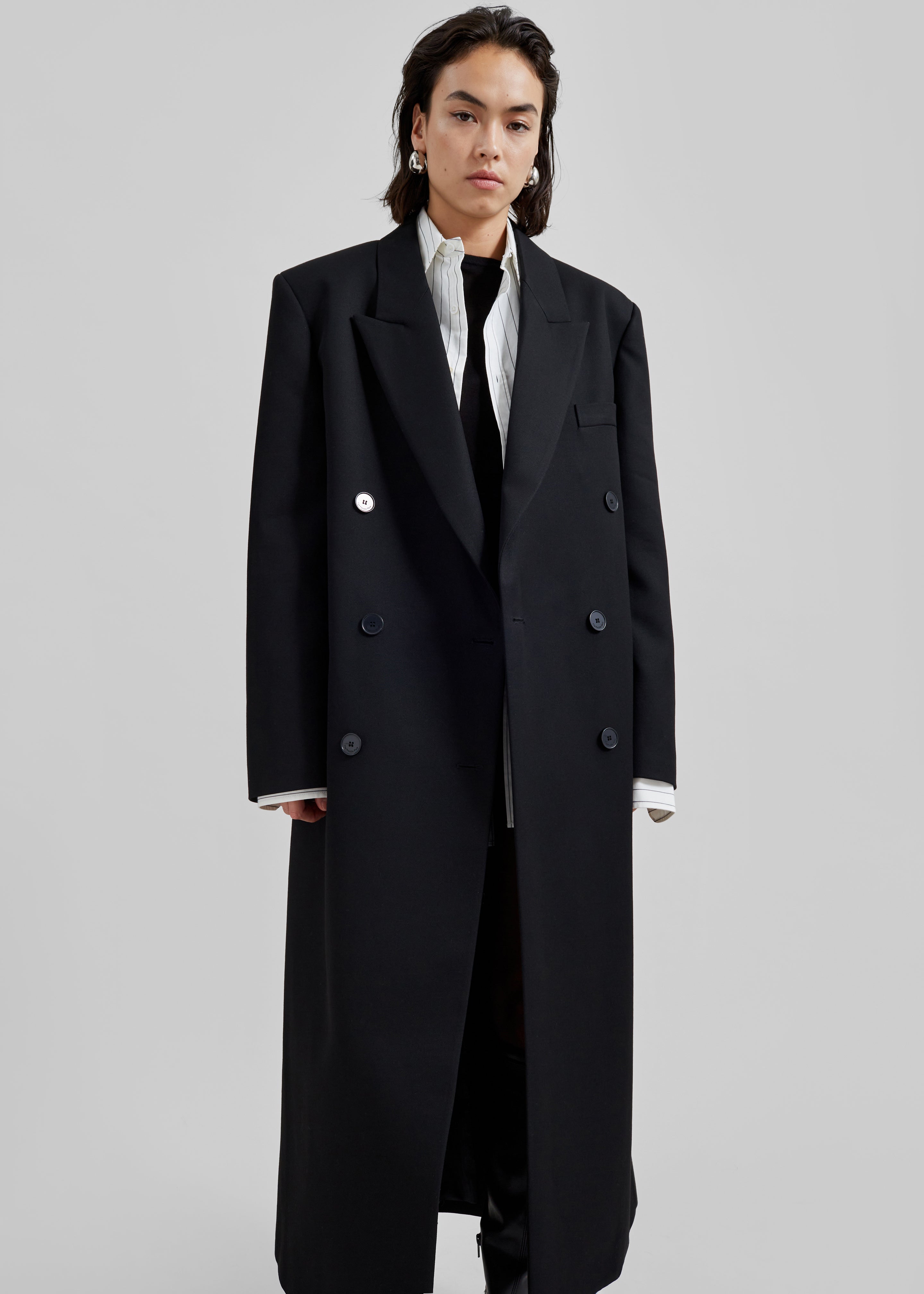 Jane Long Coat - Black - 3